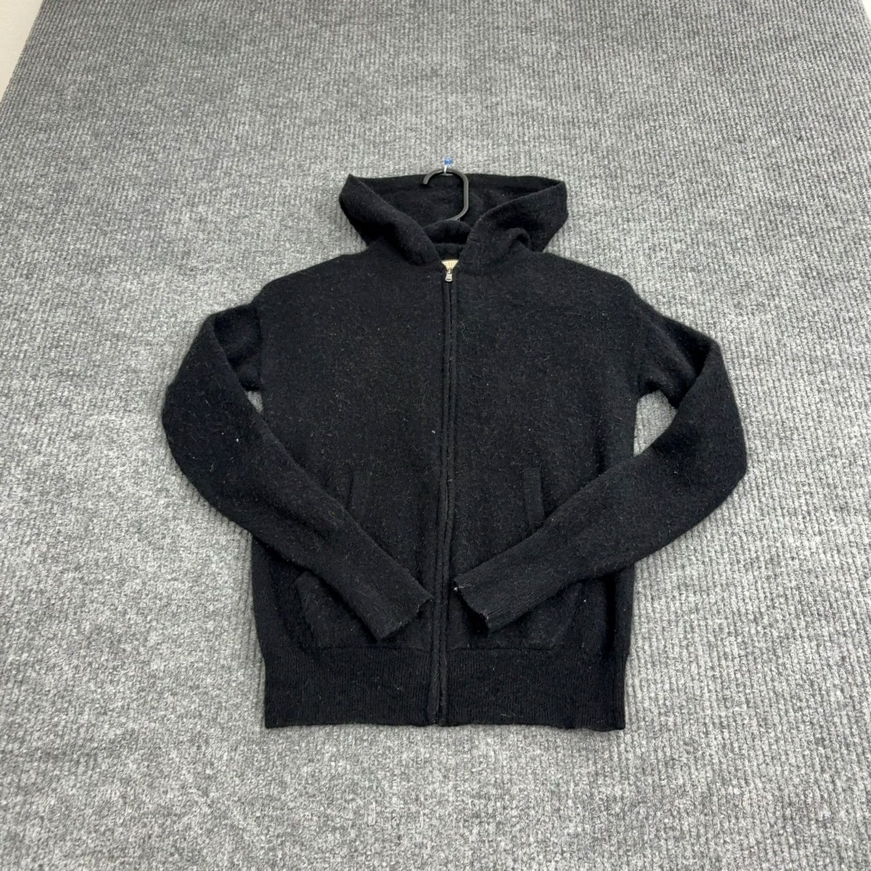 Vintage VINTAGE Amicale Hoodie Womens XS Black 100% Cashmere Full Zip Knit Sweater Basic Luxury Size XS / US 0-2 / IT 36-38 - 3 Thumbnail