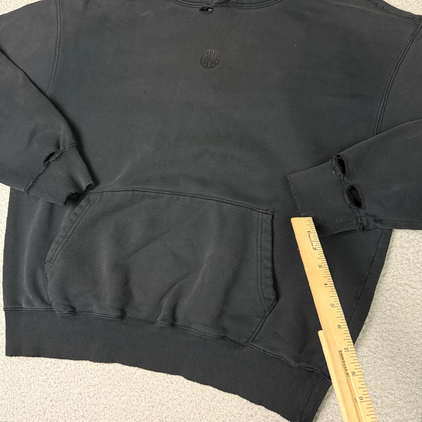 Thrasher Ninth Hall Fundamentals Hoodie Mens Adult Medium Black Boxy Graphic Logo Distressed Vintage-Style Pullover Hooded All Seasons Safe/Seamless Fit Size US M / EU 48-50 / 2 - 7 Thumbnail