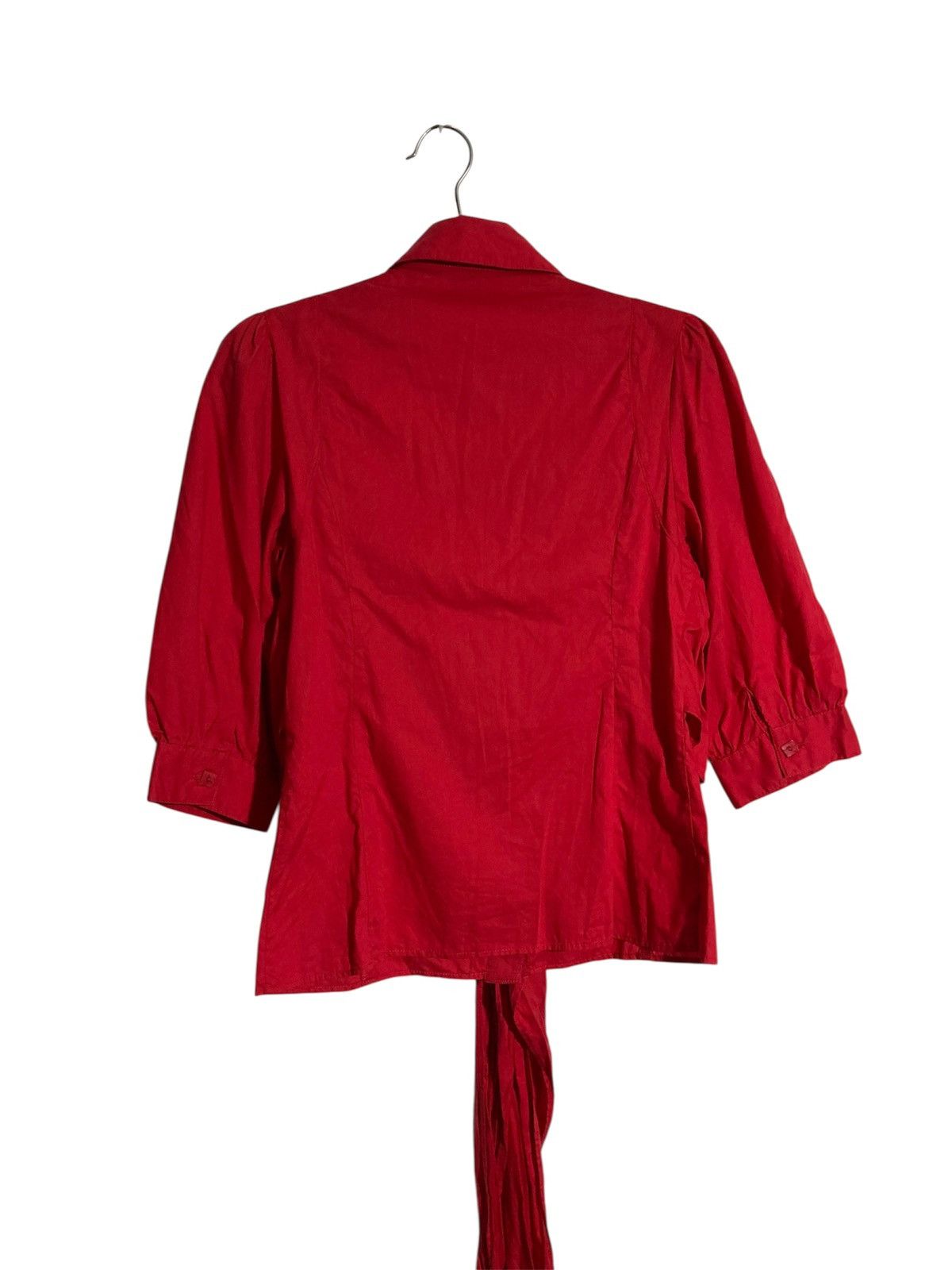 Kenzo 🇫🇷 Vintage Kenzo Blouse Top Women With Tie Front Red Luxury Size S / US 4 / IT 40 - 13 Thumbnail