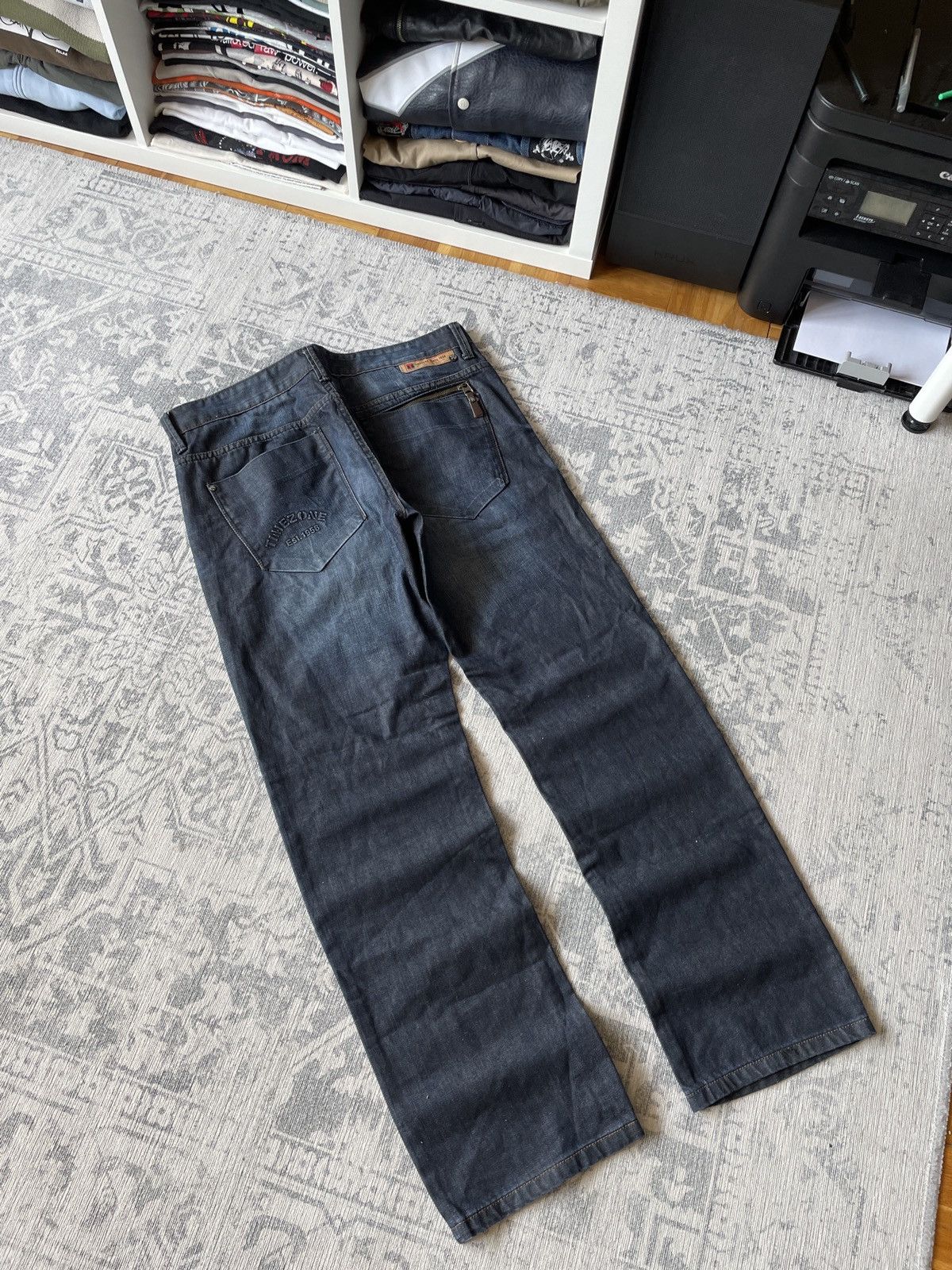 If Six Was Nine × Vintage Vintage Baggy Wide Denim Jeans Flared Raw Denim Japanese Y2K Size US 34 / EU 50 - 6 Thumbnail