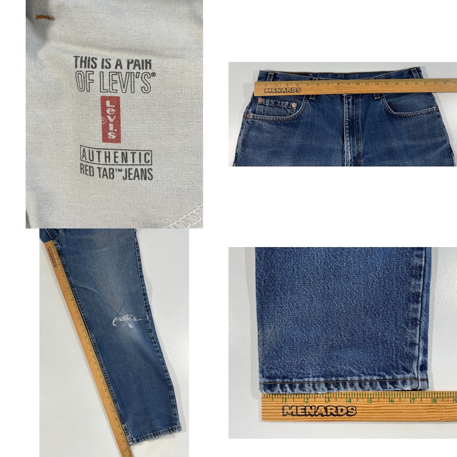 Levi's Levi's 550 Jeans Men Vintage 90s Distressed Relaxed Fit Made in USA 36x32 Blue Denim Size US 36 / EU 52 - 9 Thumbnail