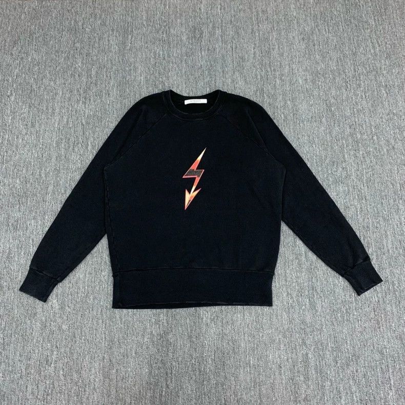 Givenchy Givenchy Black Lightning Letter Long Sleeve Sweatshirt, Si Size US XS / EU 42 / 0 - 1 Thumbnail