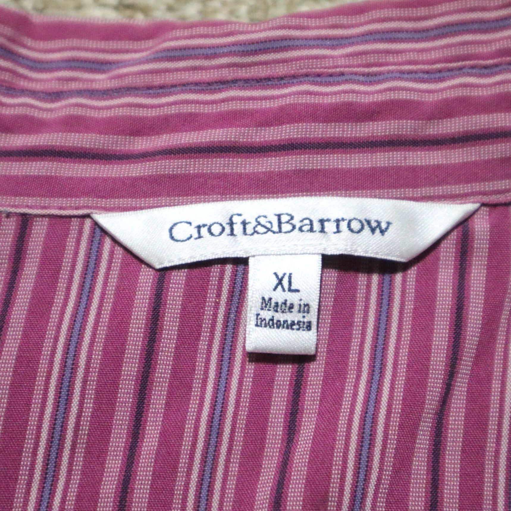 Croft & Barrow CROFT & BARROW Shirt Women's Size XL Purple Striped Button Up Long Sleeve Casual Size XL / US 12-14 / IT 48-50 - 3 Thumbnail