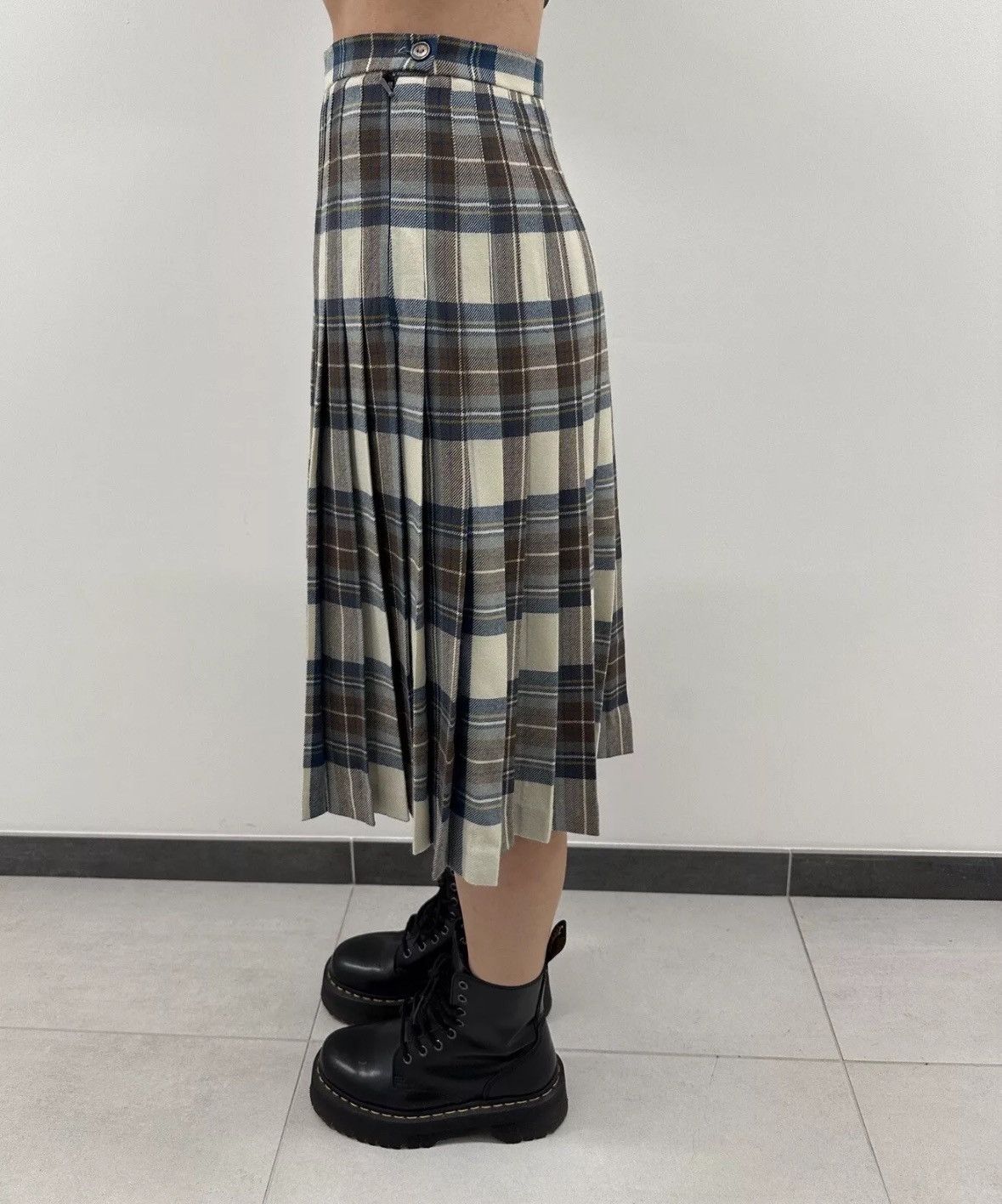 Vintage Vintage Rally Klad Wool Scotland Midi Tartan Skirt Plaid Size 24" / US 00 / IT 34 - 5 Thumbnail