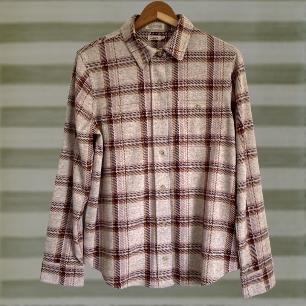 Faherty Faherty Women's Legend Sweater Shirt Plaid M Brown Button-Up Top Shirt Womens Mens Size M / US 6-8 / IT 42-44 - 1 Thumbnail