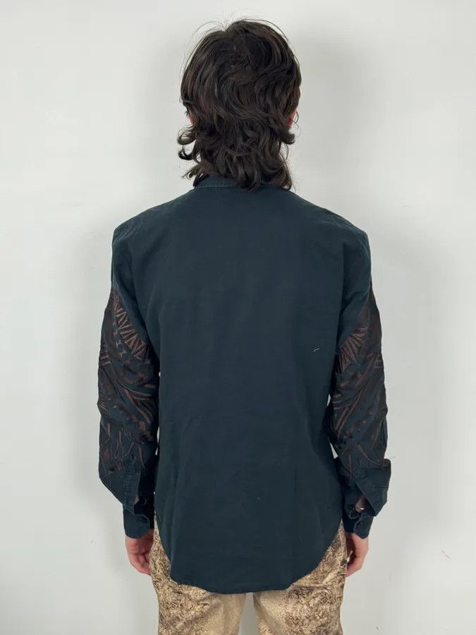 Roberto Cavalli Roberto Cavalli Black & Brown Crop Circle Embroidered Shirt Size US M / EU 48-50 / 2 - 3 Thumbnail