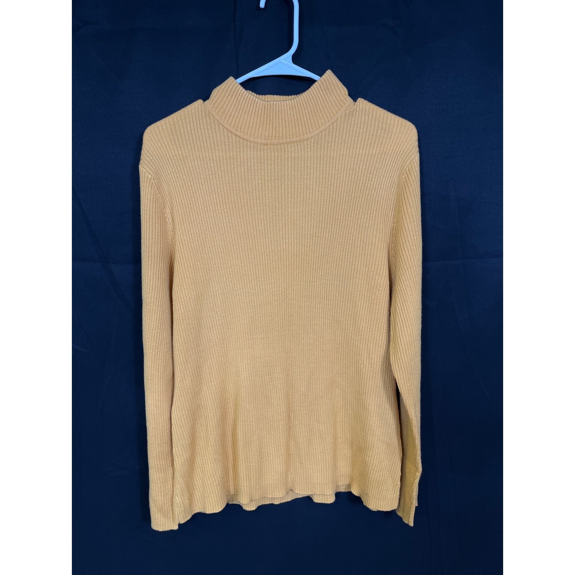 Croft & Barrow Croft & Barrow SKU 7731 Vintage Mustard Yellow Ribbed Knit T Size XL / US 12-14 / IT 48-50 - 1 Thumbnail