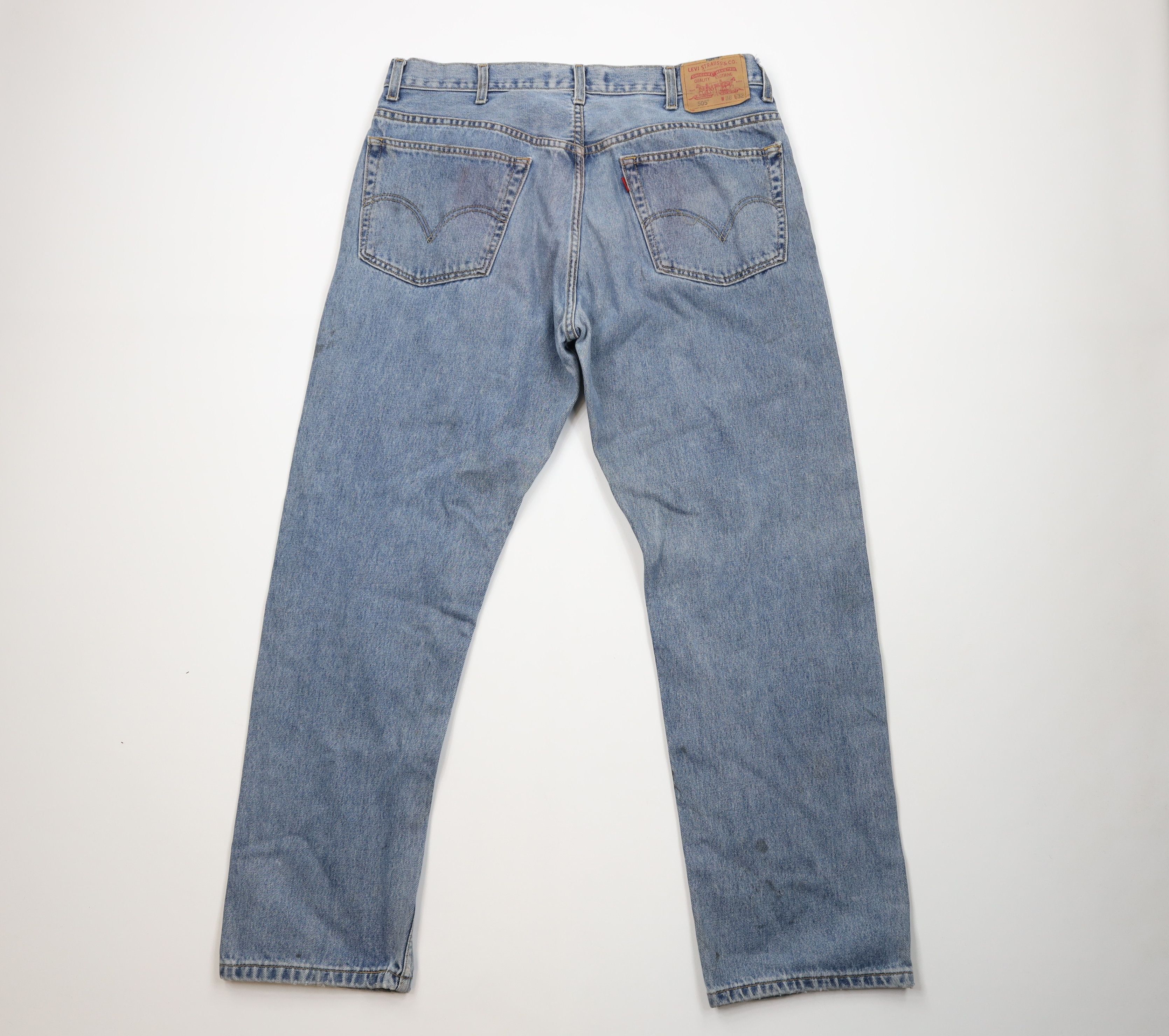 Levi's Vintage Y2K 2003 Levis 505 Regular Straight Leg Jeans Blue Size US 38 / EU 54 - 10 Thumbnail