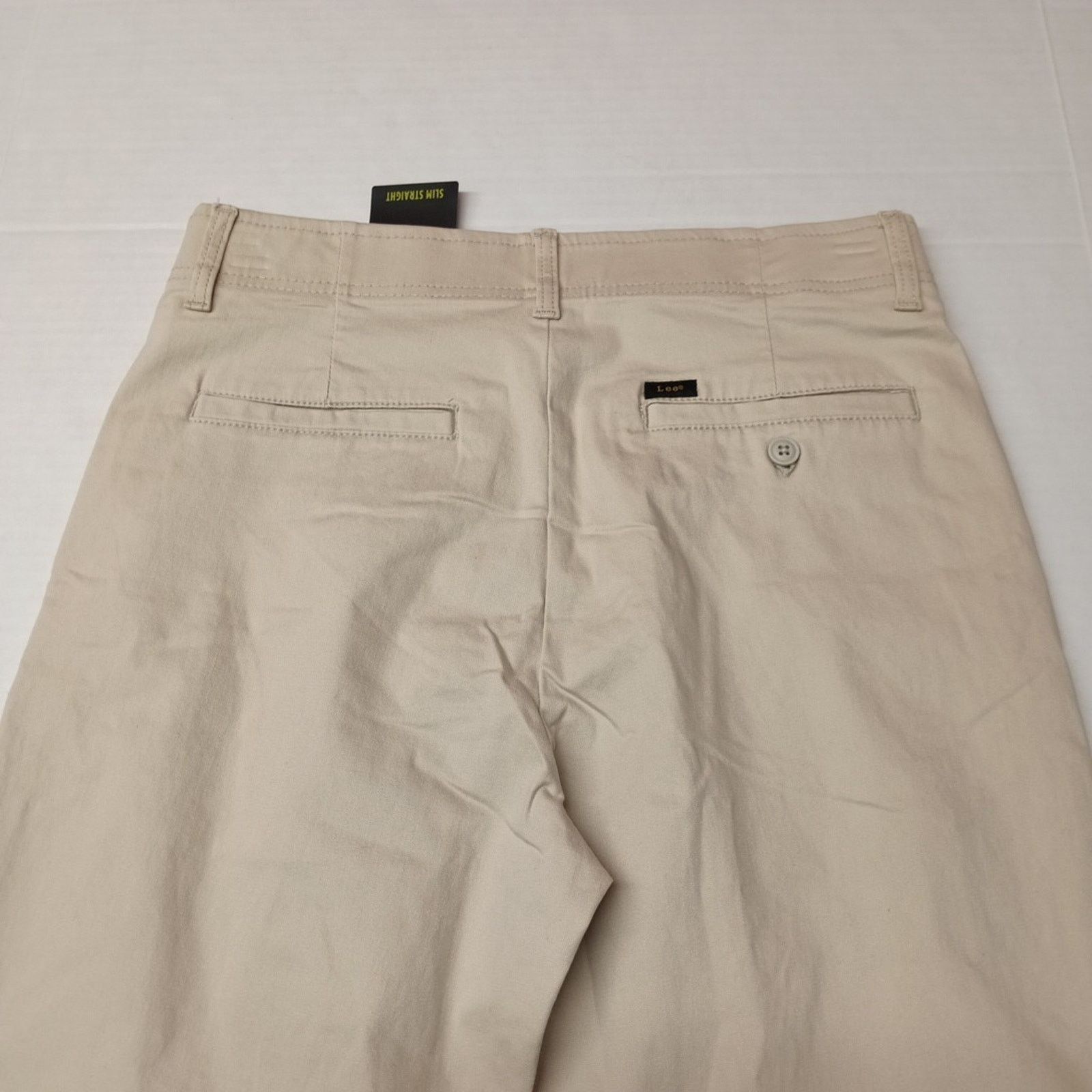 Lee Lee Flat Front Chino Pants Men's 32x32 Beige Slim Fit Size US 32 / EU 48 - 8 Thumbnail