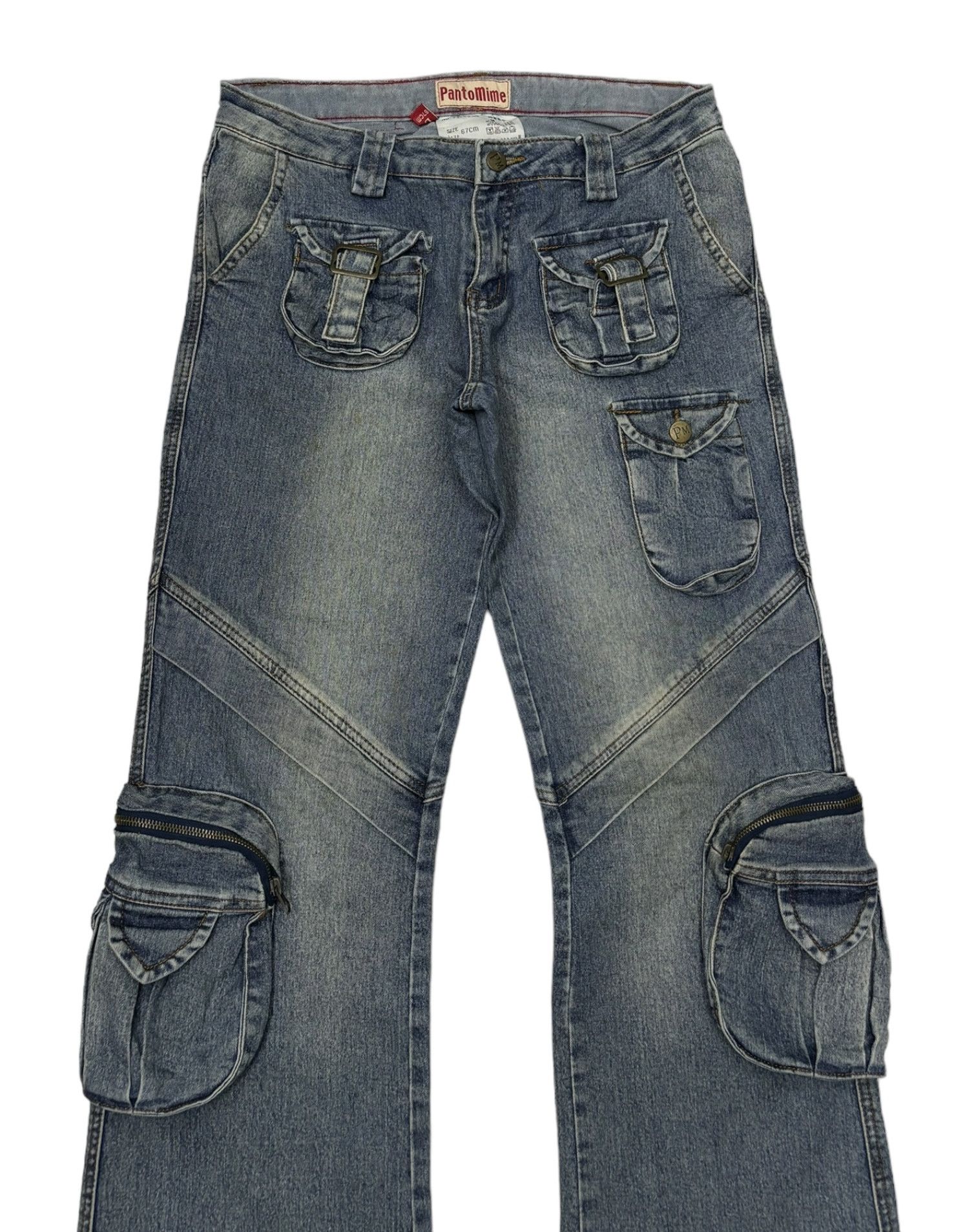 If Six Was Nine 🔥14TH ADDICTION INSPIRE BONDAGE 3D POCKET FLARE CARGO JEANS Size US 31 - 3 Thumbnail