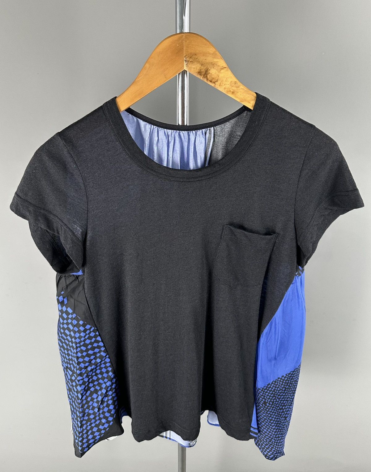 Sacai Sacai - Cut and Sew T-shirt with Scarf Attachments - Black Size M / US 6-8 / IT 42-44 - 3 Thumbnail