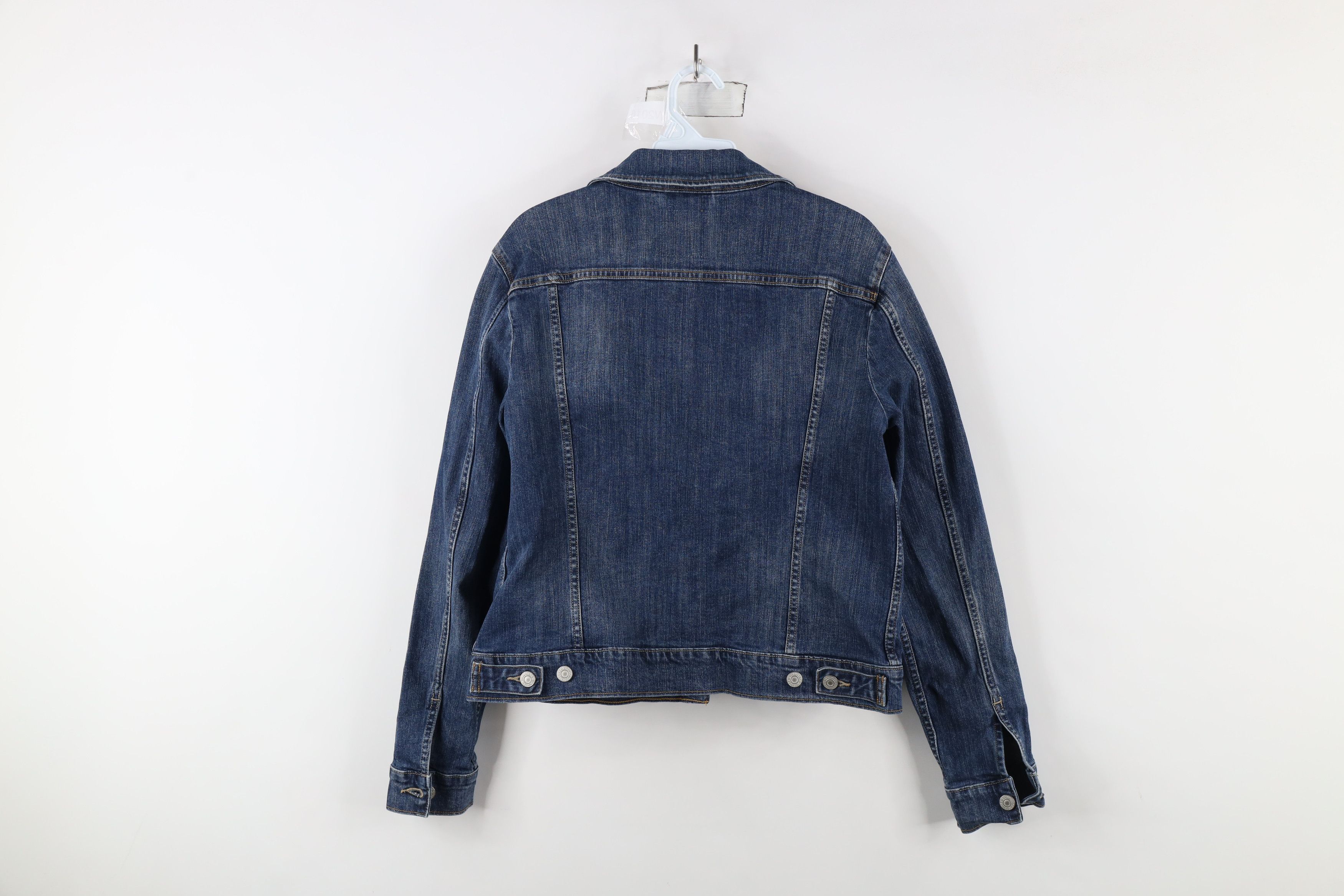 Levi's × Vintage Vintage Y2K Levis Stretch Denim Jean Trucker Jacket Blue Size L / US 10 / IT 46 - 13 Thumbnail