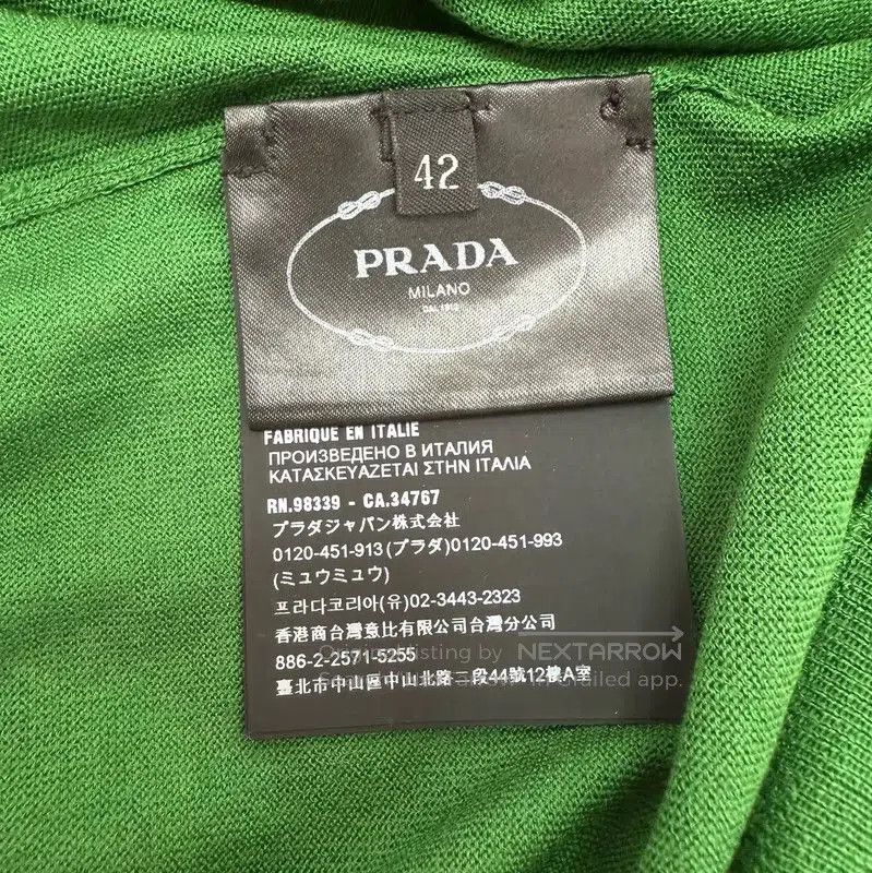 Prada Prada Green Wool Logo Short Sleeve Knit Top. Size M / US 6-8 / IT 42-44 - 5 Thumbnail
