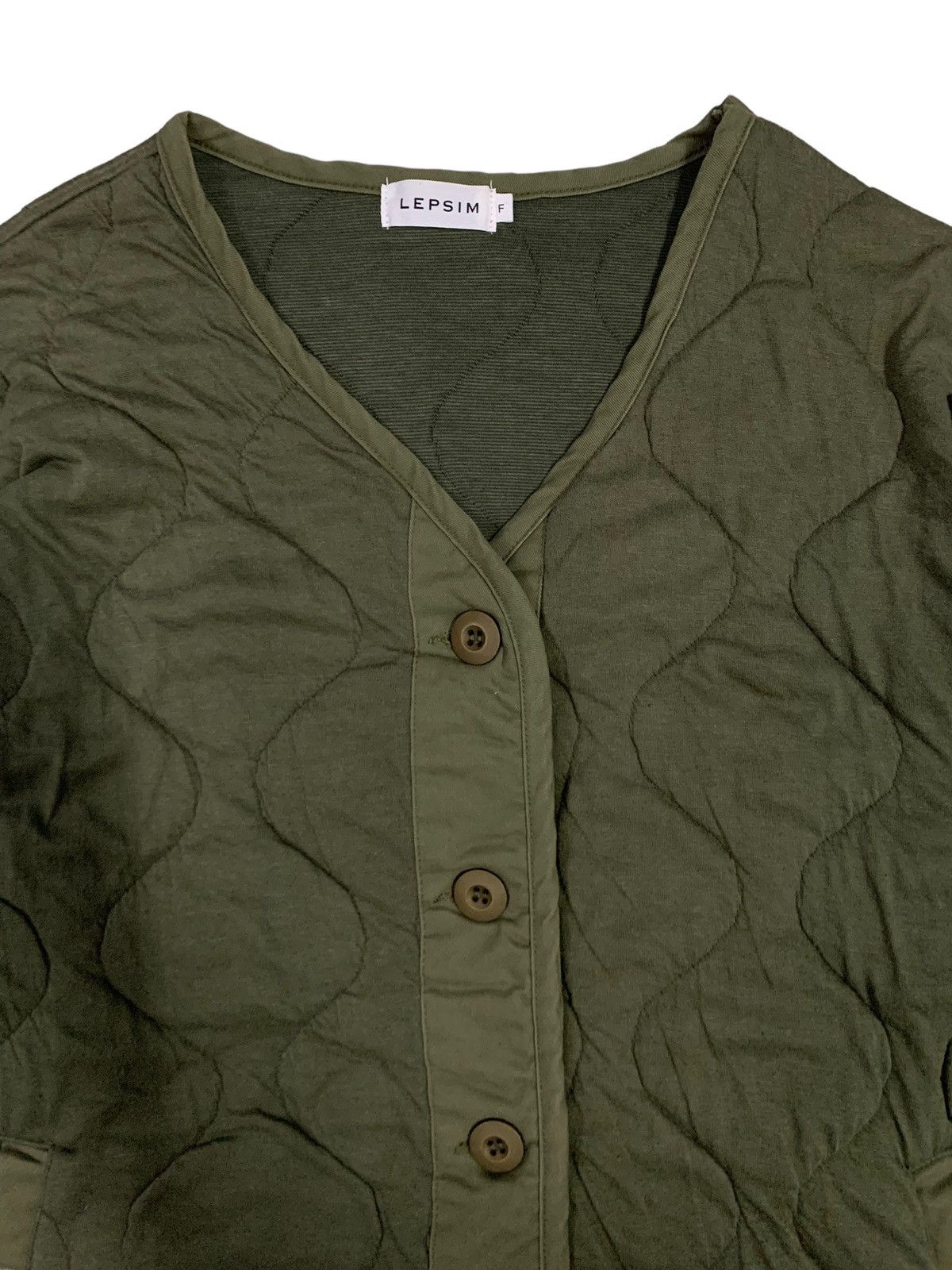 Issey Miyake Japanese Brand Lepsim Quilted Army Green Softshell Cardigan Size US M / EU 48-50 / 2 - 5 Thumbnail
