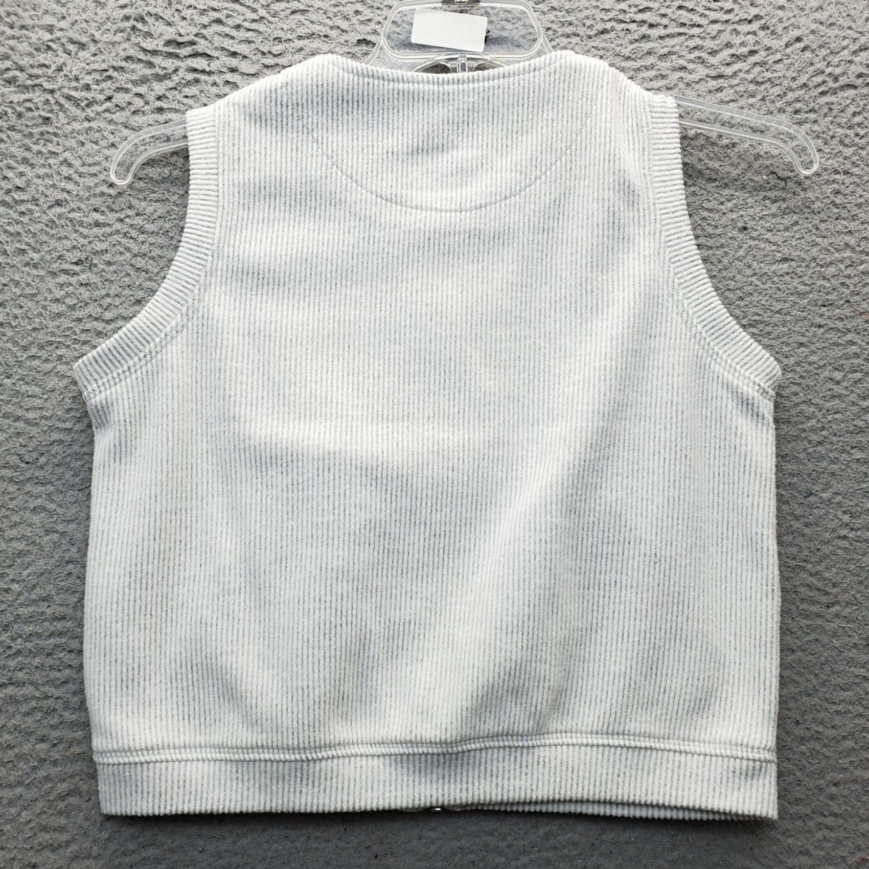 Vintage Red Hot Sweater Vest Women S Gray Cotton Blend Sleeveless Full Zip Knit Shirt Vest Size S / US 4 / IT 40 - 2 Thumbnail
