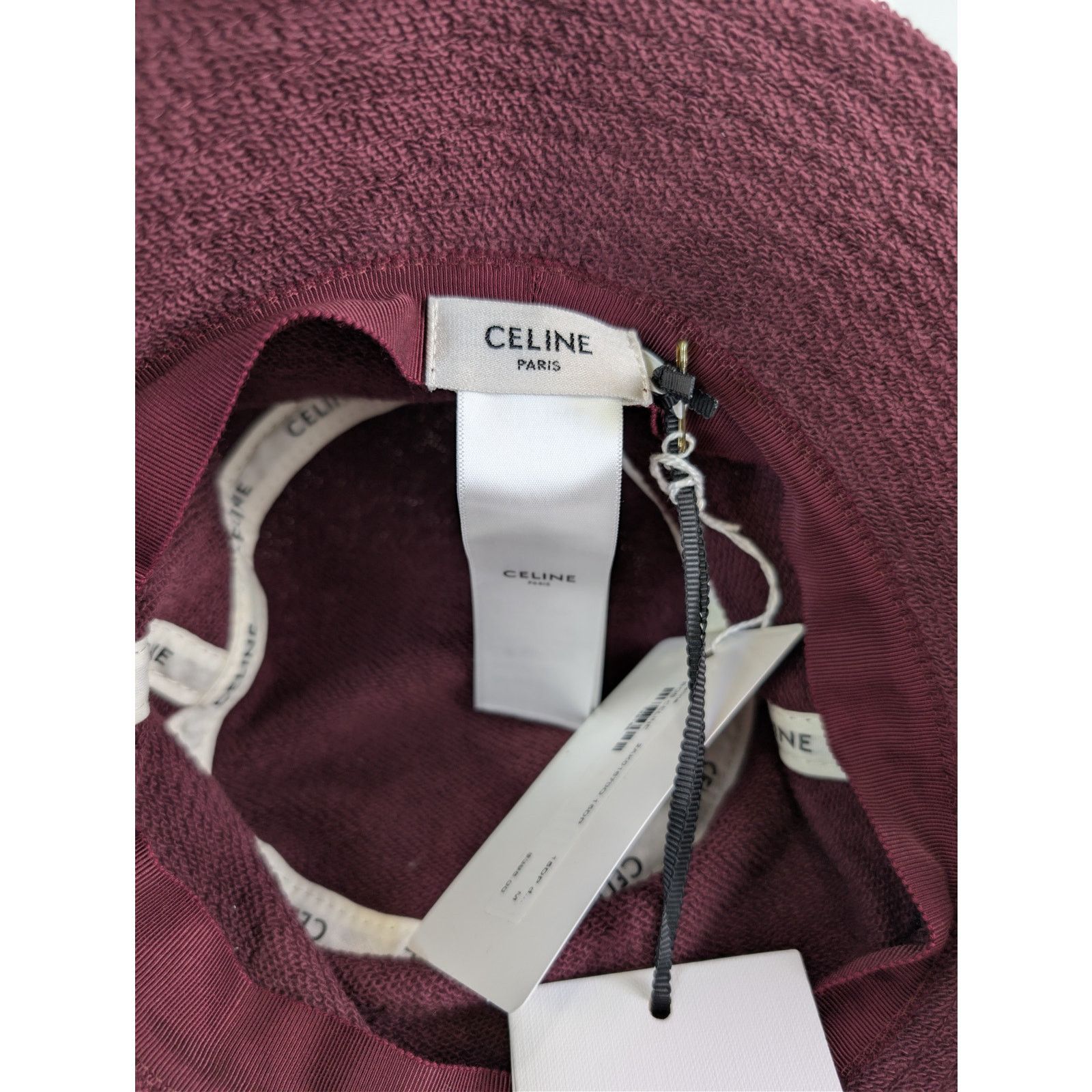 Celine o1rshd1 Size: M / Cotton Fleece Bucket Cap / Hat in Burgundy Size ONE SIZE - 11 Thumbnail