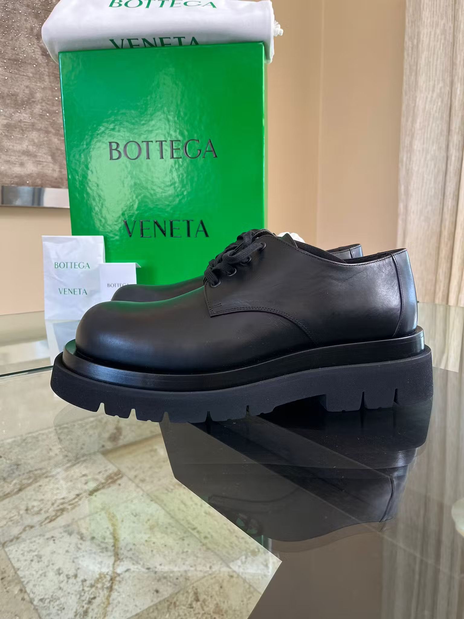 Bottega Veneta Military Calf Lug Boots Low Top in Black Size 45 Size US 12 / EU 45 - 13 Thumbnail
