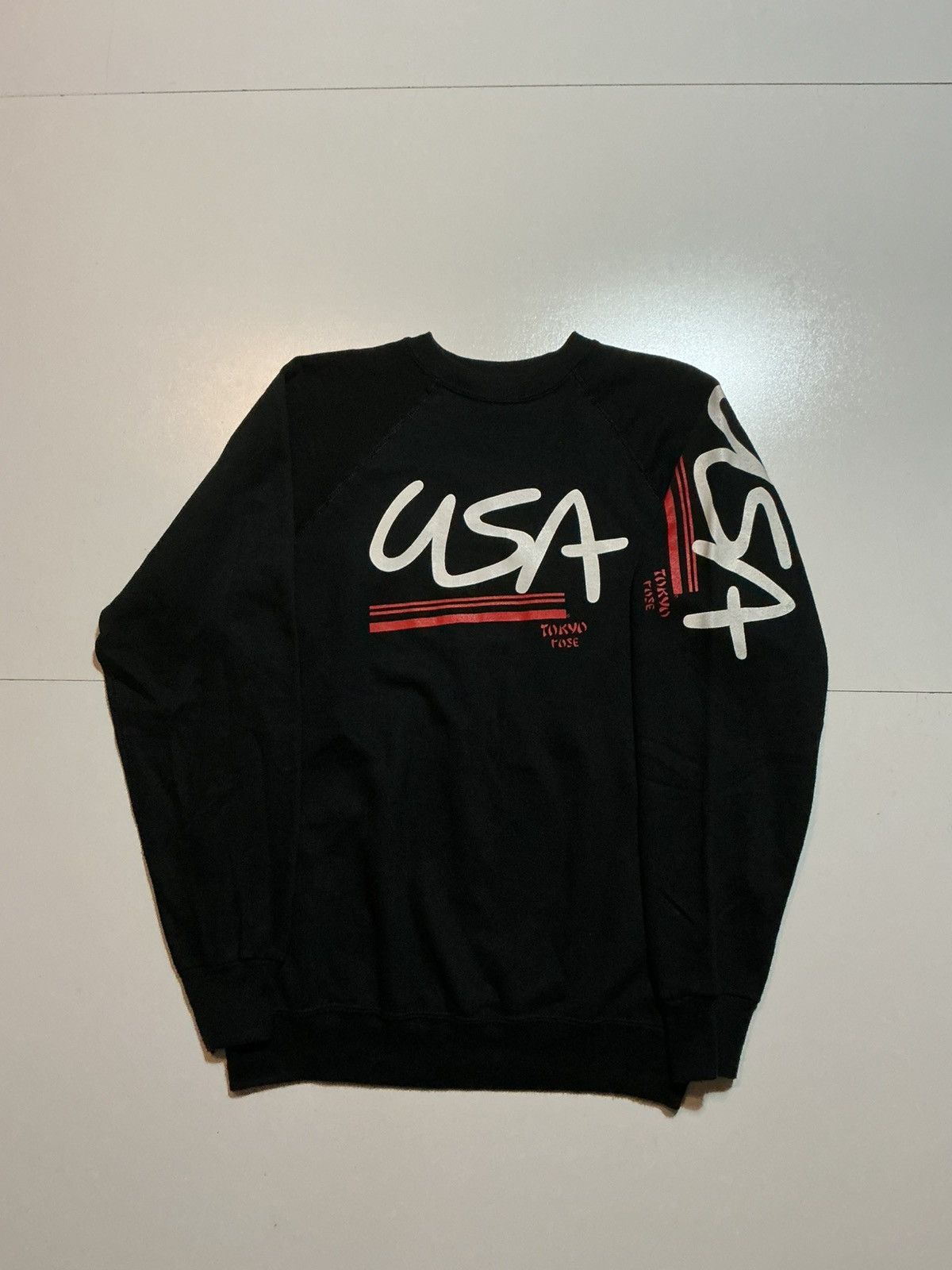 Vintage Vintage 80s Tokyo Rose USA Made In USA Pullover Sweatshirt Size US L / EU 52-54 / 3 - 1 Thumbnail