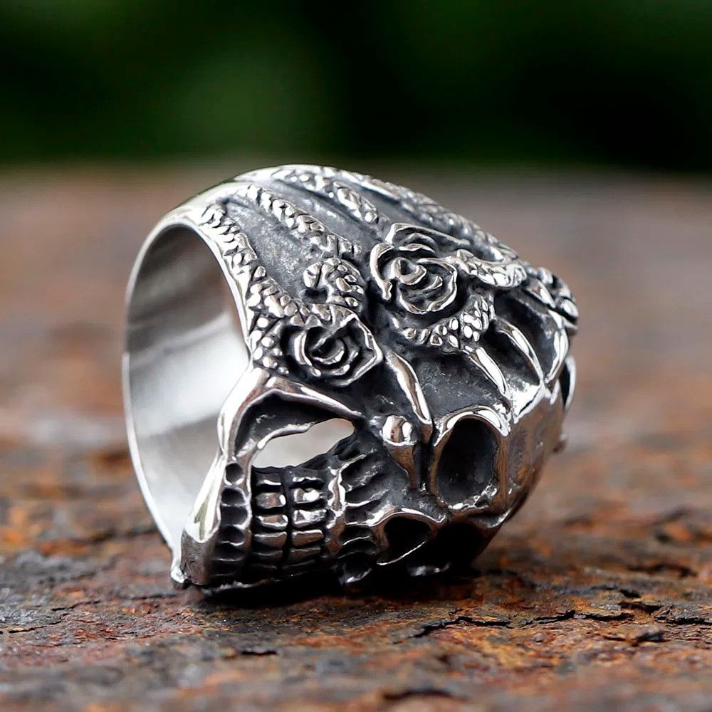 Jewelry Skull Ring Streetwear Jewelry Fashion Gift Size ONE SIZE - 3 Thumbnail