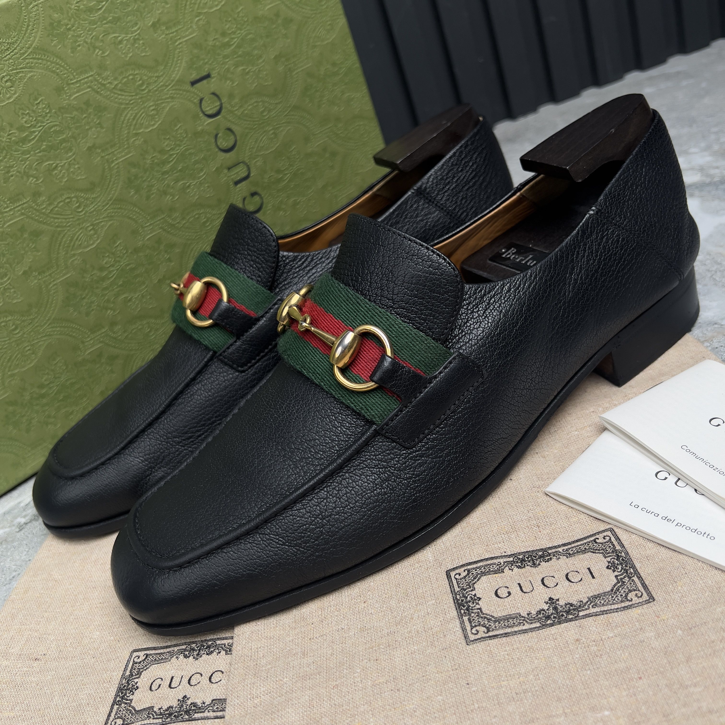 Gucci GUCCI Web Horsebit Jordaan Collapsible Loafers Leather Size US 8.5 / EU 41-42 - 1 Thumbnail