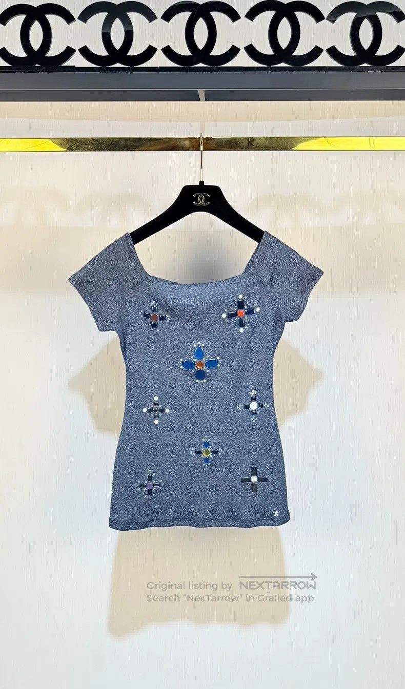 Chanel Chanel Diamond glazed beaded short sleeves Size XS / US 0-2 / IT 36-38 - 1 Thumbnail