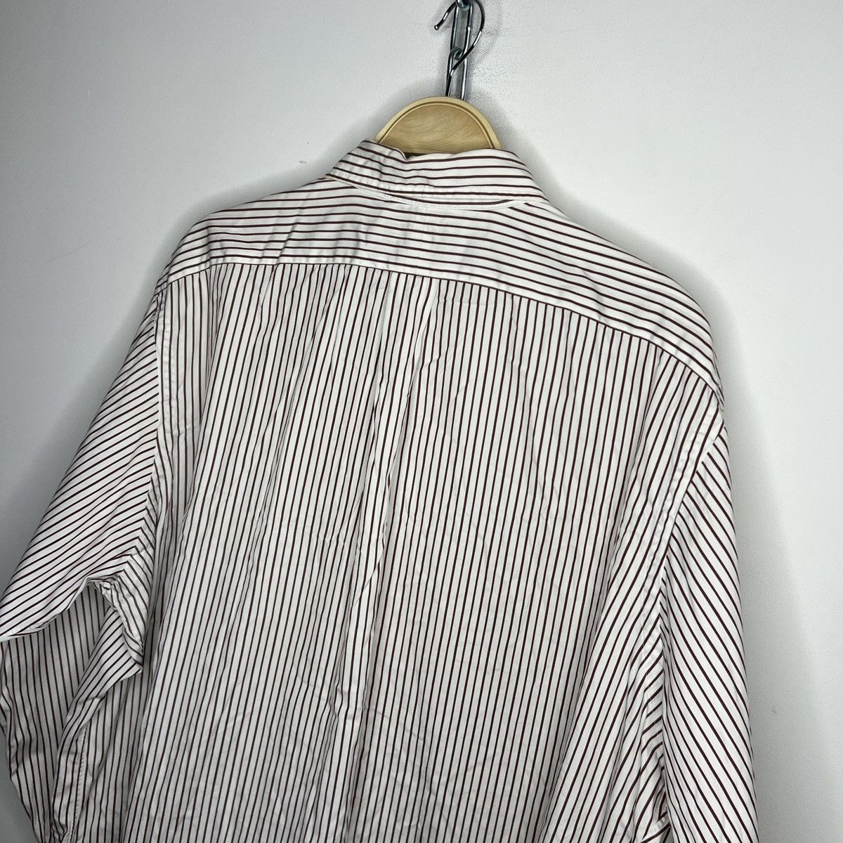 Polo Ralph Lauren × Ralph Lauren × Vintage Polo Ralph Lauren Striped White Brown Vintage Shirt Size XL Size US XL / EU 56 / 4 - 9 Thumbnail