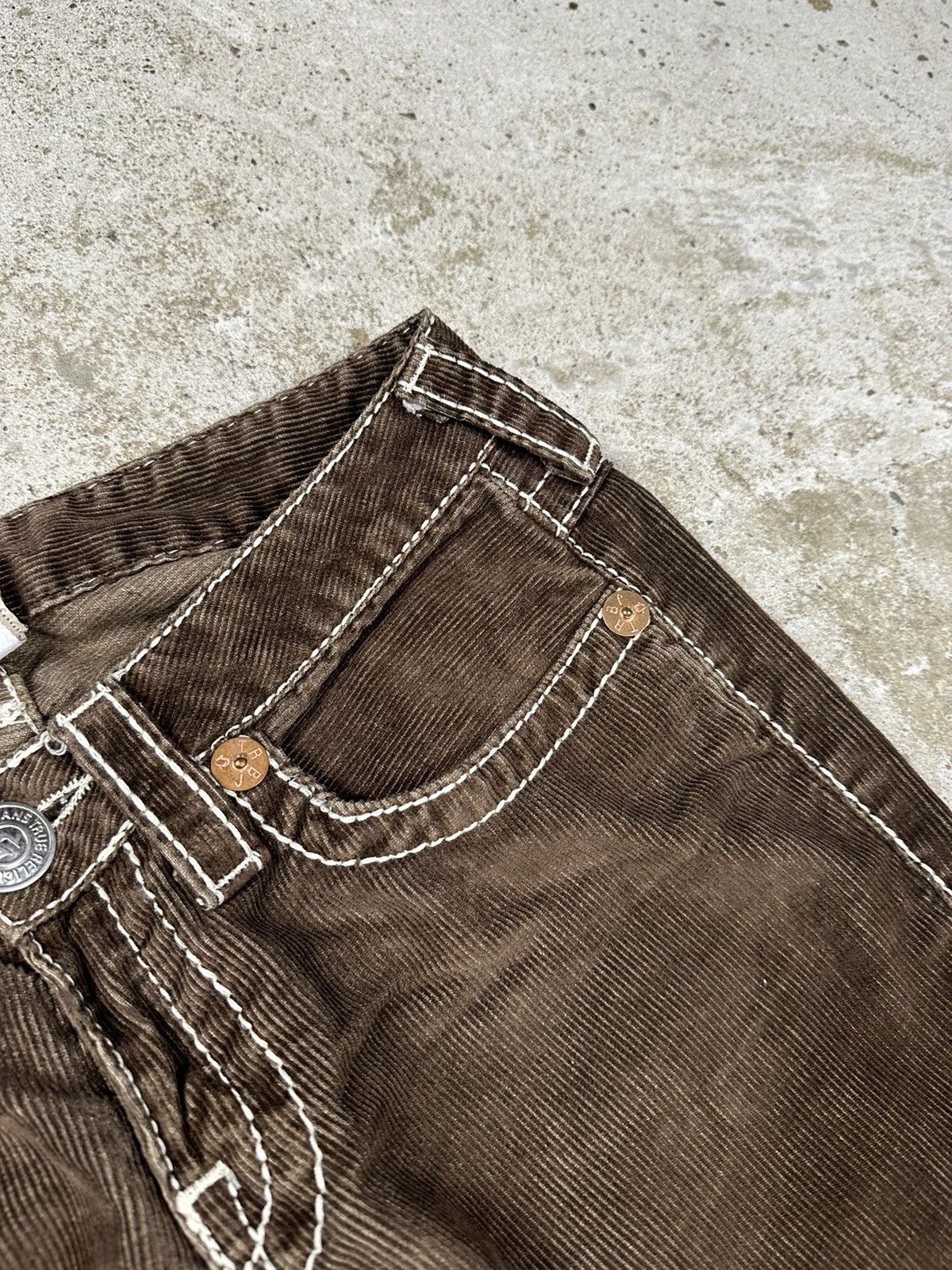 True Religion × Vintage RARE Vintage True Religion Joey Big T Brown Corduroy Bootcut Size US 28 / EU 44 - 9 Thumbnail