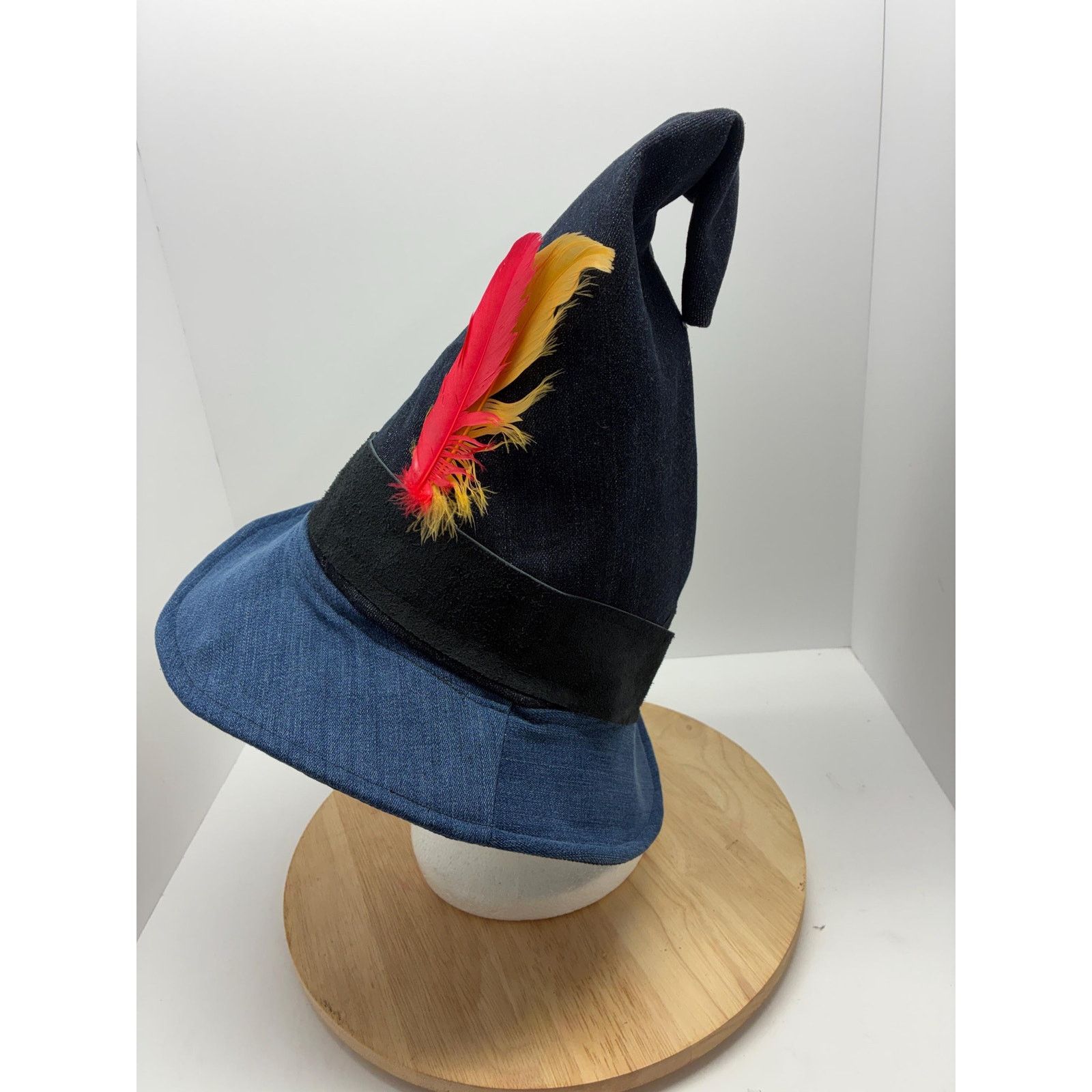 Other Handmade Wizard Hat Large – Denim Patchwork Witch Hat Size ONE SIZE - 3 Thumbnail