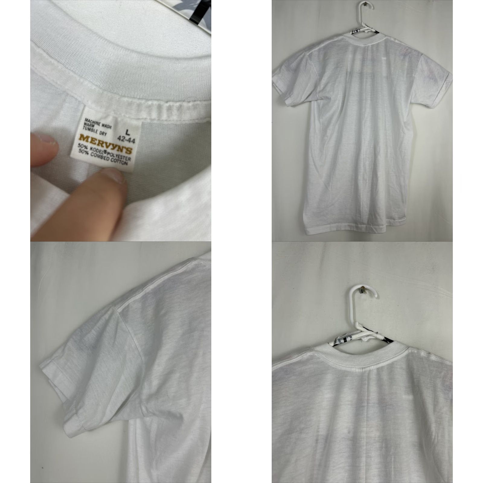Vintage VINTAGE MERVYNS T-SHIRT Men White Short Sleeve L Teacher 20” 27” Size US L / EU 52-54 / 3 - 9 Thumbnail