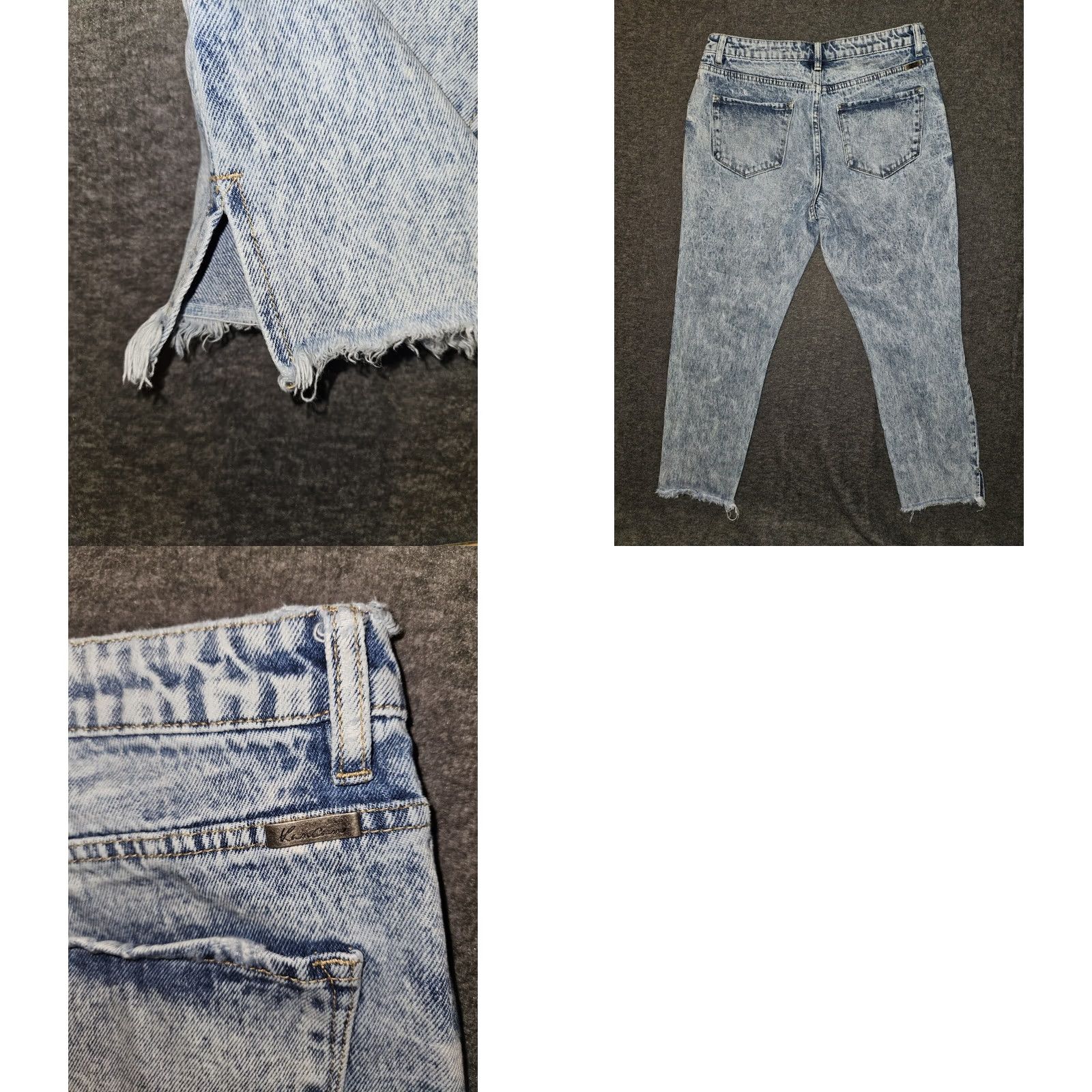 Vintage KanCan Skinny Crop Jeans Women's 9 Stonewash Mid Rise Distressed Grunge City 90s Logo Denim Jeans, Blue, Juniors, 9 Size 30" / US 8 / IT 44 - 9 Thumbnail