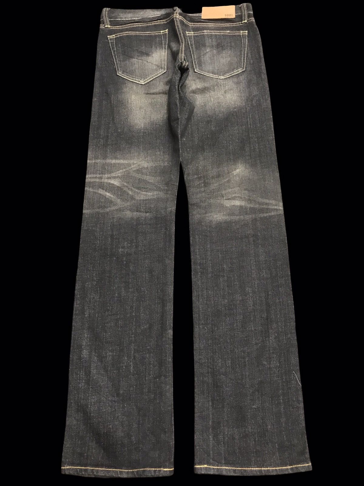 Japanese Brand 💥90s Style💥uniqlo Black Stone Wash Stylish Fades Denim F60 Size US 31 - 2 Thumbnail