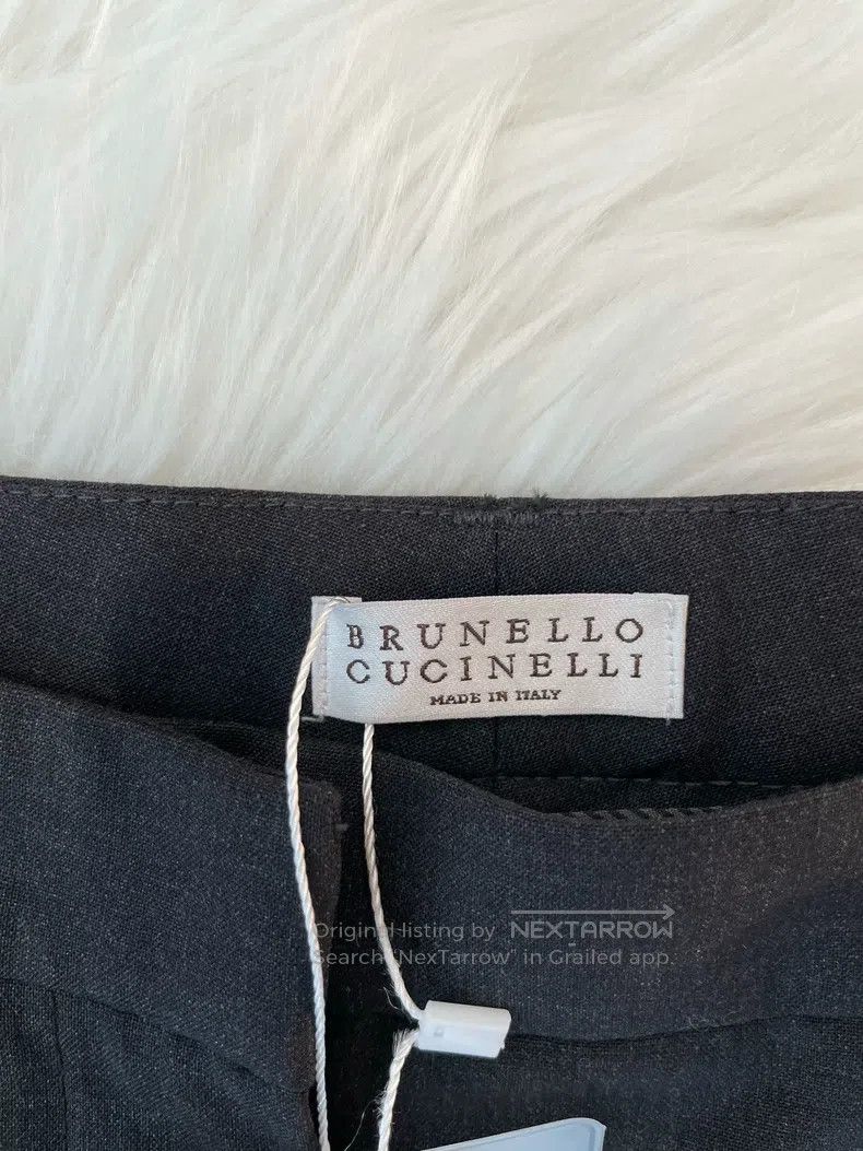 Brunello Cucinelli Brunello Cucinelli Black Beaded Belt Wool Casual Pants Size 27" / US 4 / IT 40 - 3 Thumbnail