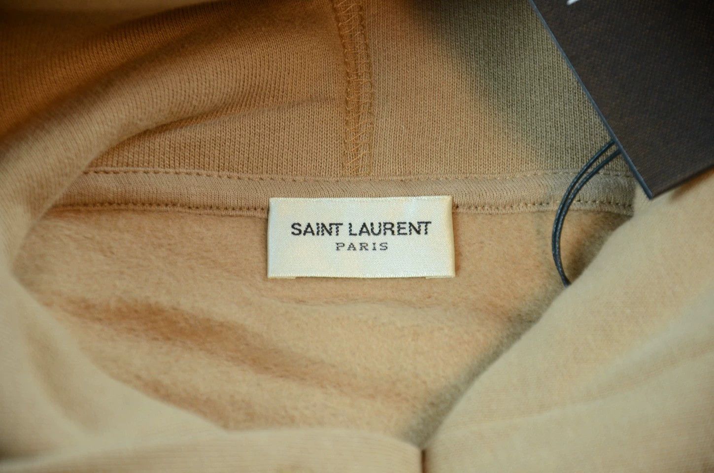 Saint Laurent Paris SLP distressed logo khaki oversized hoodie M Size US M / EU 48-50 / 2 - 6 Thumbnail