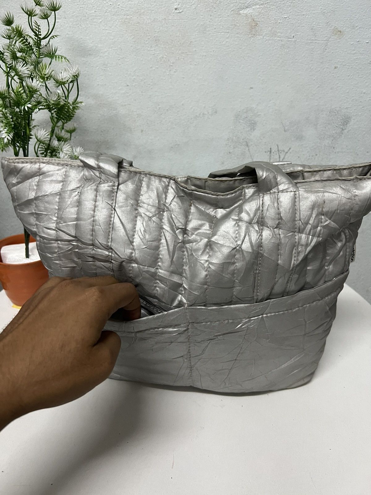 Issey Miyake Plantation issey miyake silver tote Bag Size ONE SIZE - 3 Thumbnail