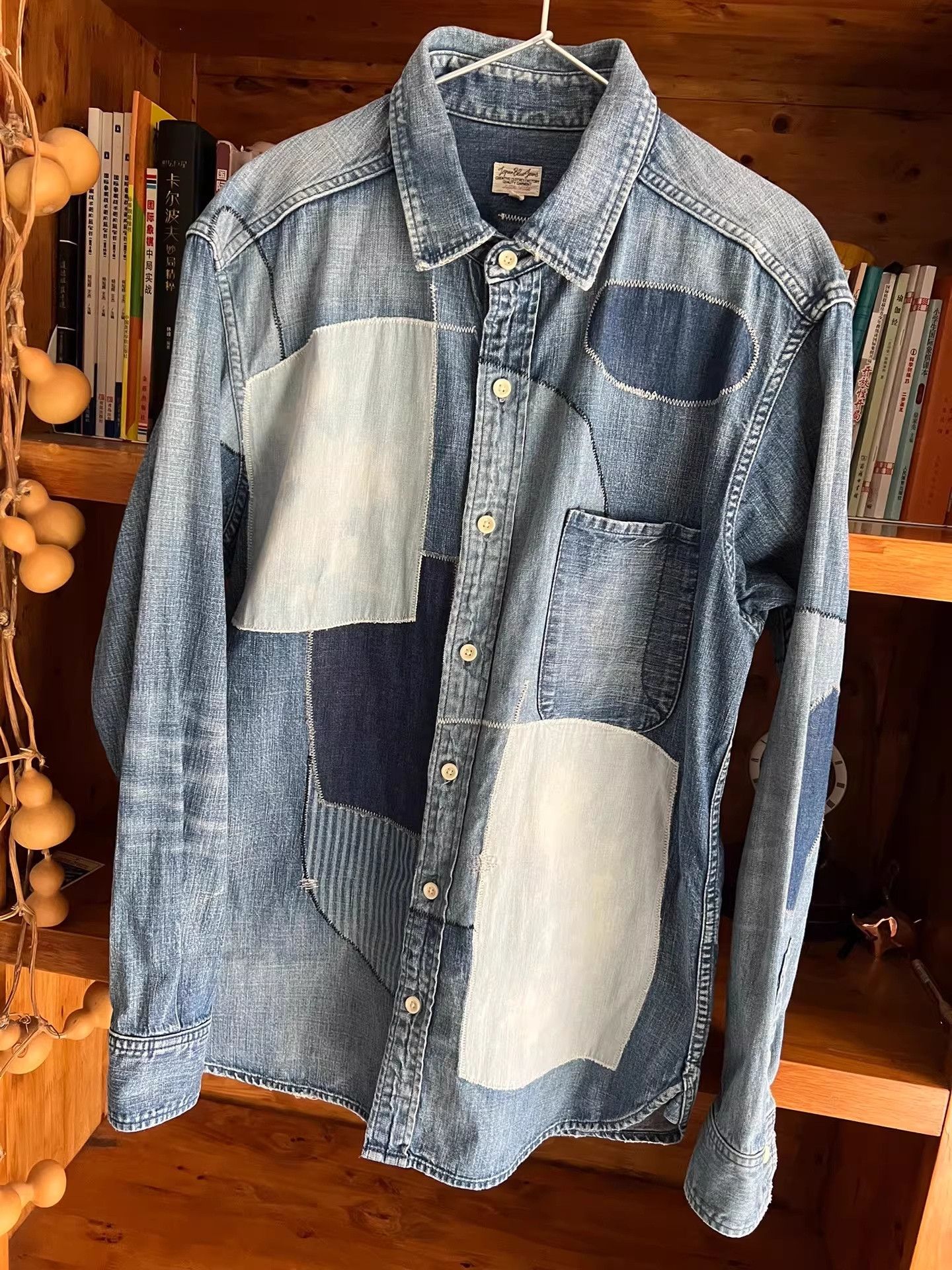 Japan Blue Jeans Japan Blue Jeans Indigo Vintage Denim Shirt Size US L / EU 52-54 / 3 - 3 Thumbnail