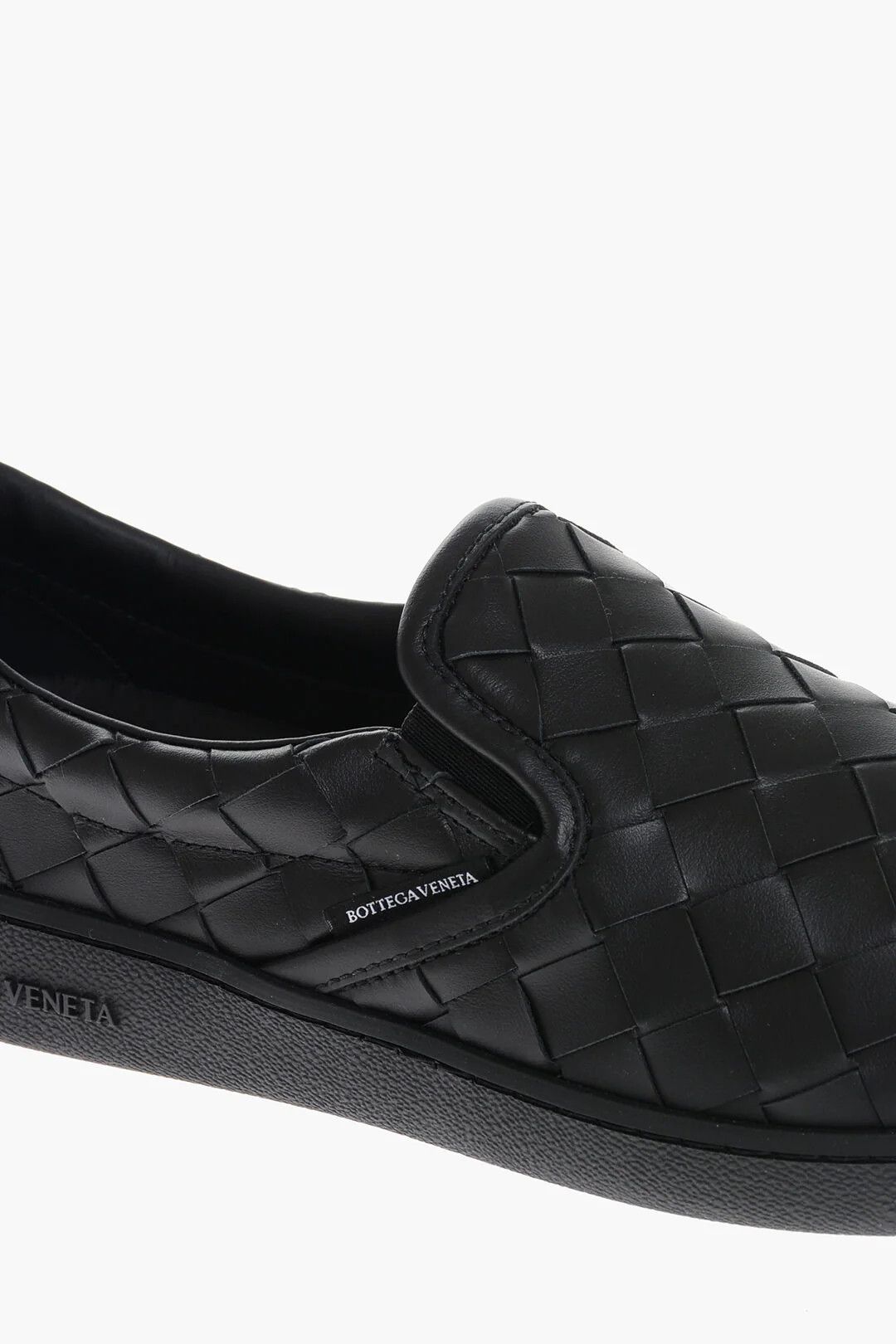 Bottega Veneta og1mm0426 Woven Leather Slip-On Sneakers in Black Size US 6 / EU 39 - 2 Thumbnail