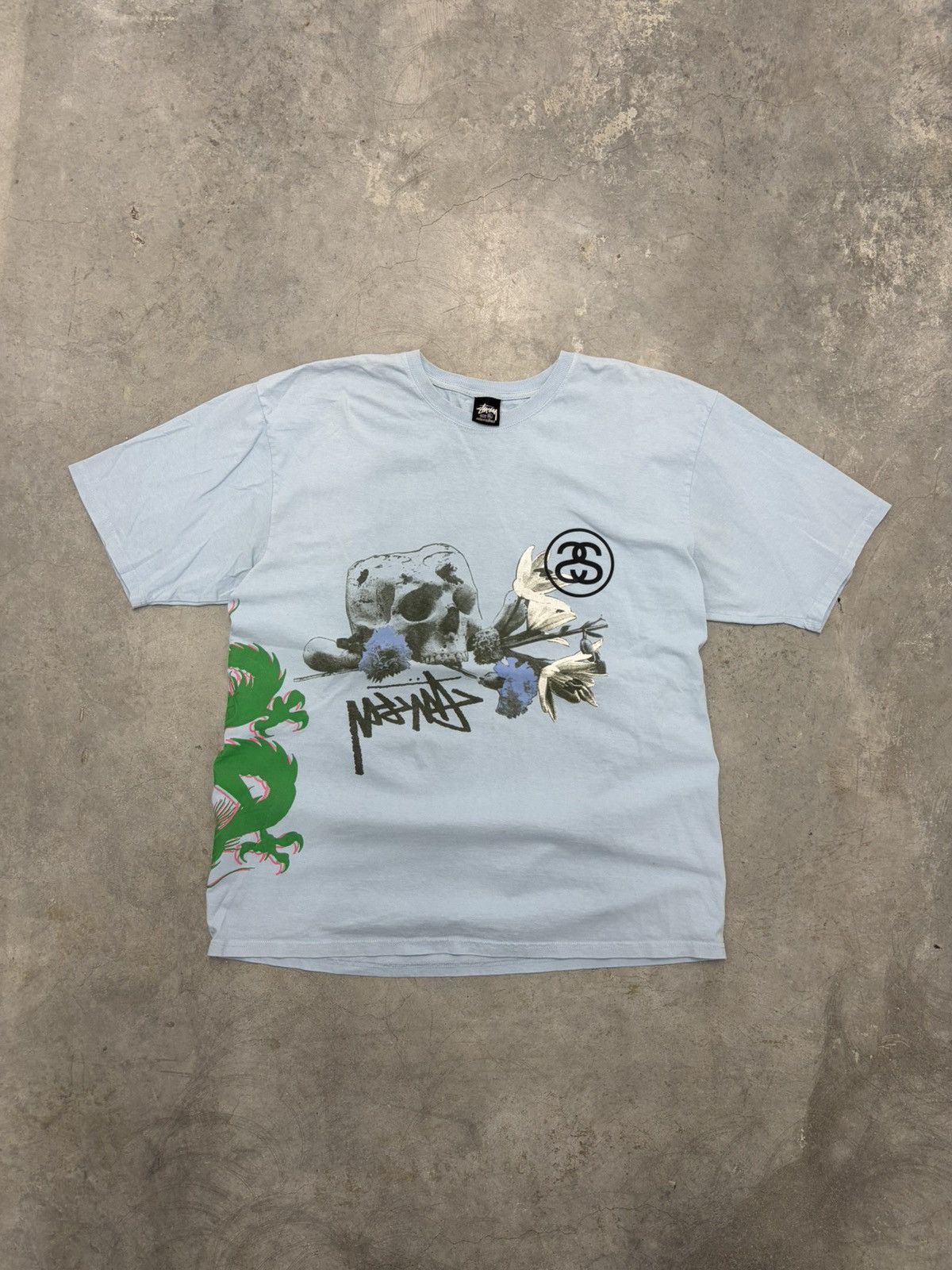 Stüssy Strike Pigment Dyed Baby Blue T-Shirt