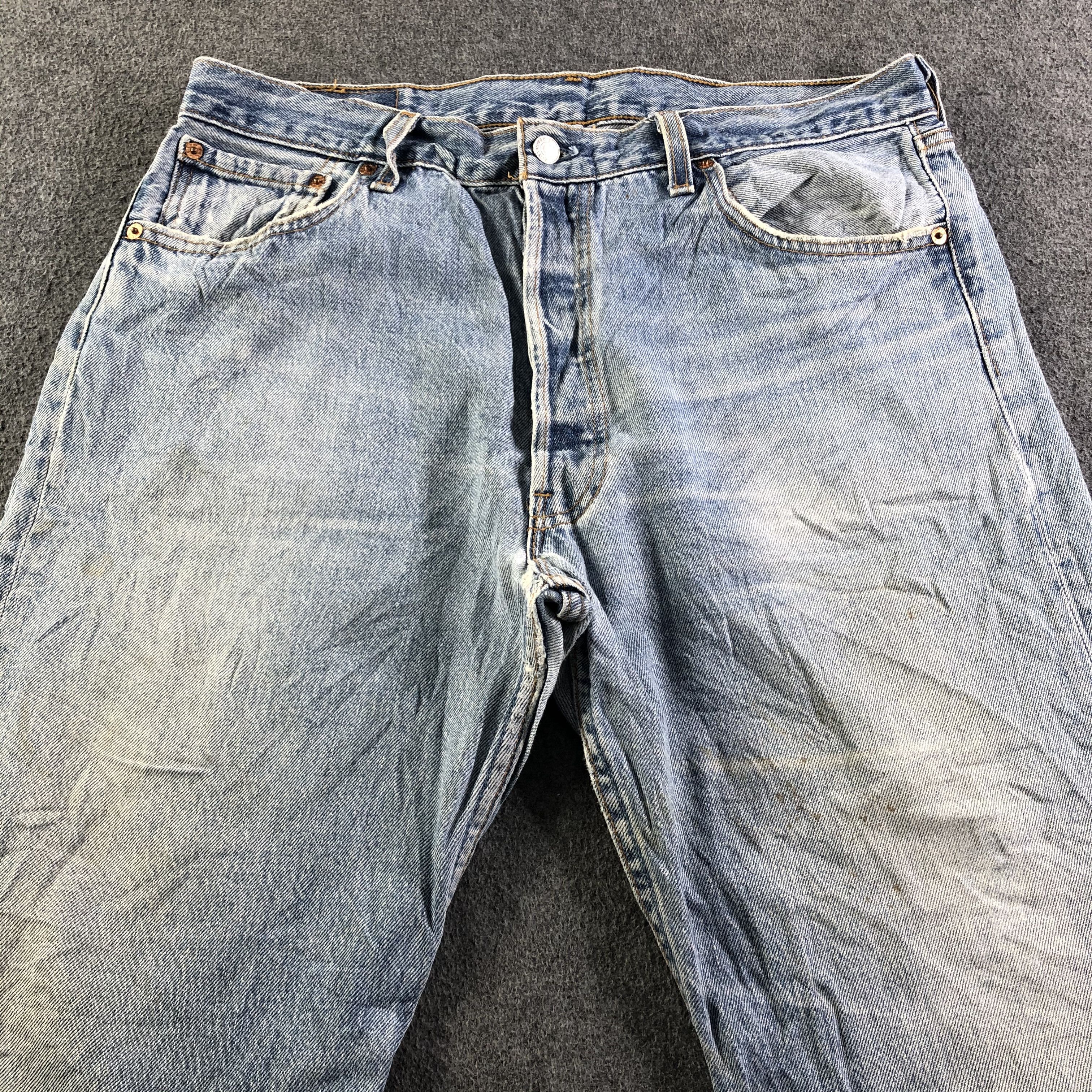 Levi's Vintage Blue Wash Levis 501 Jeans-J3985 Size US 35 - 3 Thumbnail
