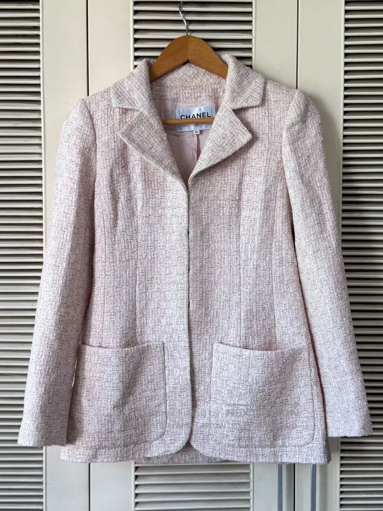 Chanel Chanel Pink knitted suit jacket Size XS / US 0-2 / IT 36-38 - 1 Thumbnail