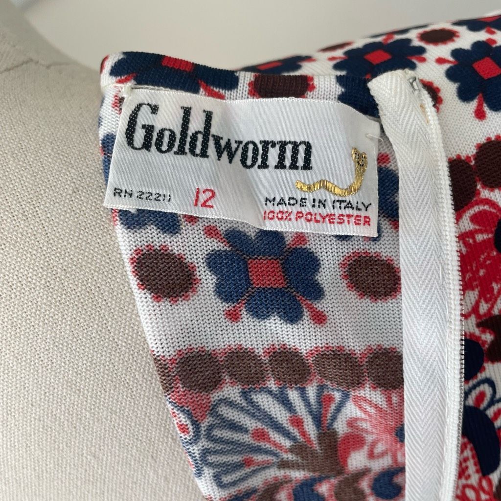 Vintage Vintage 70s Goldworm Italy Short Sleeve Mod Boho Print Dress Size M / US 6-8 / IT 42-44 - 11 Thumbnail