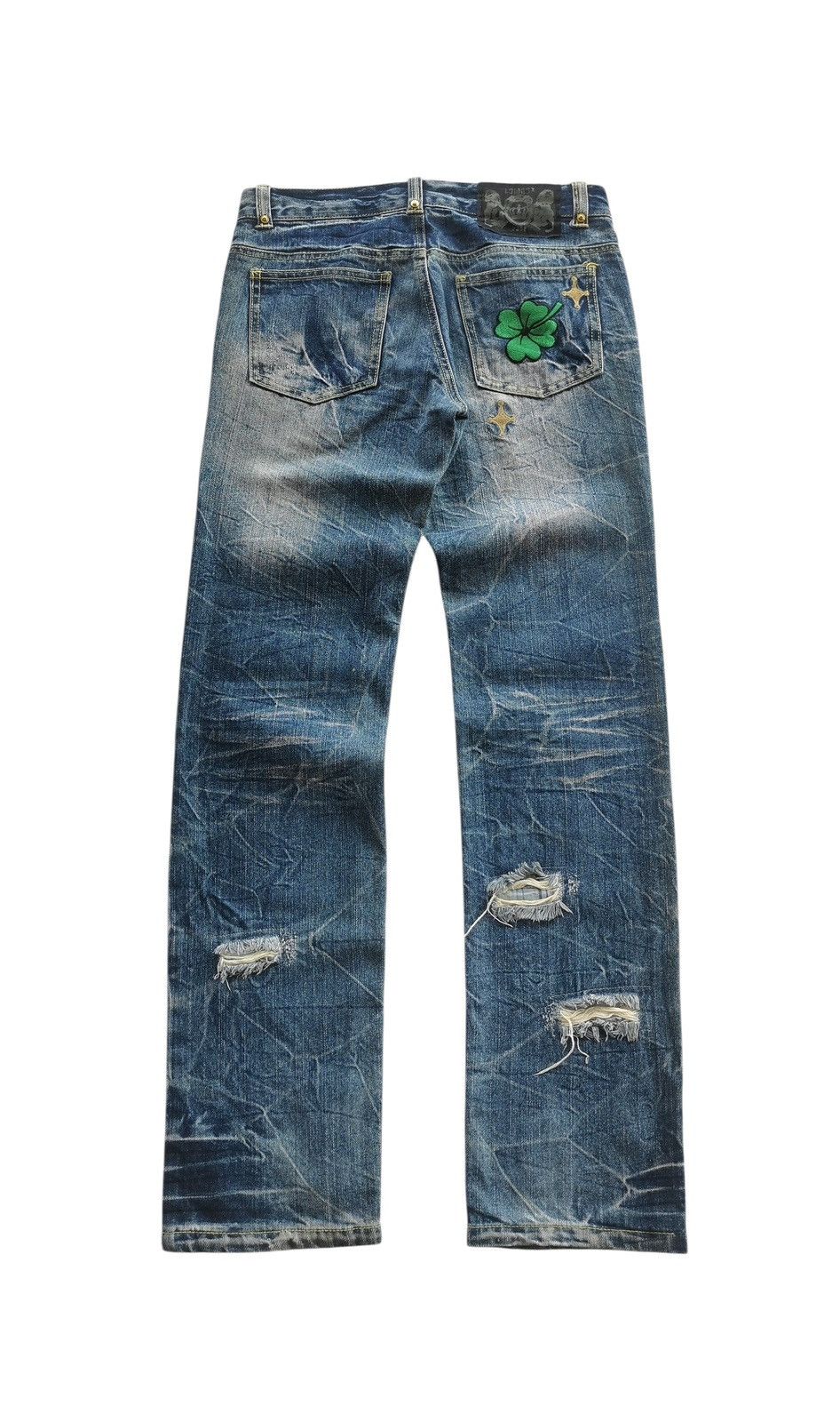 LOWBOX Avantgarde Lowbox Distressed Clawmark Elvis Patches Jeans Size US 31 - 4 Thumbnail