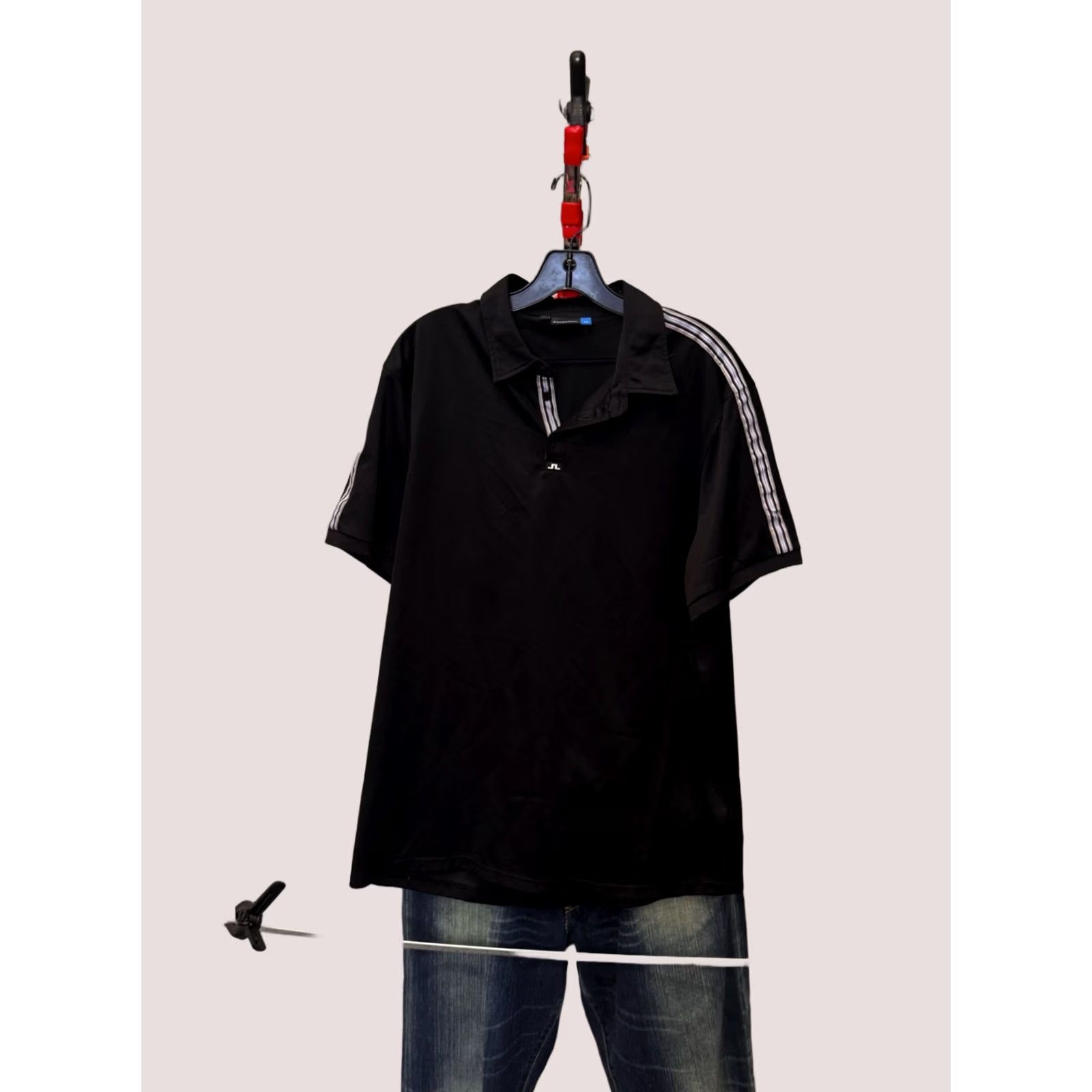 J.Lindeberg J Lindeberg POLO SHIRT Black Stripe Poly XL Mens Size US XL / EU 56 / 4 - 1 Thumbnail