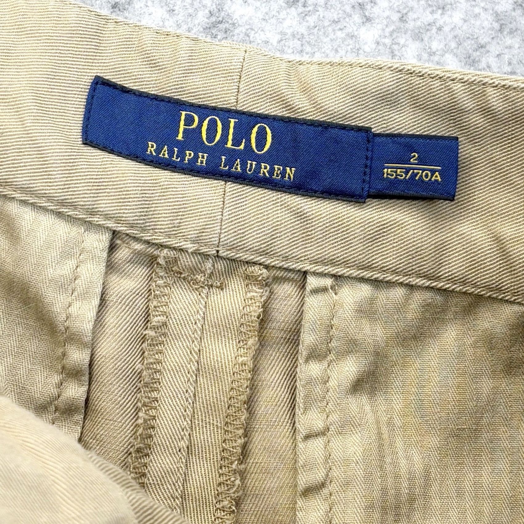 Polo Ralph Lauren VINTAGE Polo Ralph Lauren Cropped Linen Cotton Blend Trouser Khaki Women W28 UK8 Size 30" / US 8 / IT 44 - 6 Thumbnail