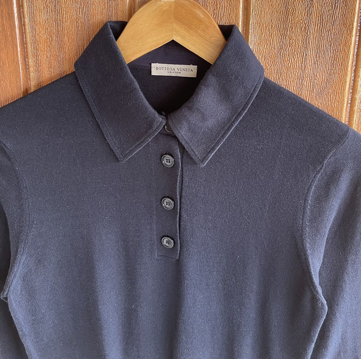 Bottega Veneta Archive🔥BOTTEGA VENETA🔥Uniform Long Sleeve Polo Shirt Size S / US 4 / IT 40 - 4 Thumbnail