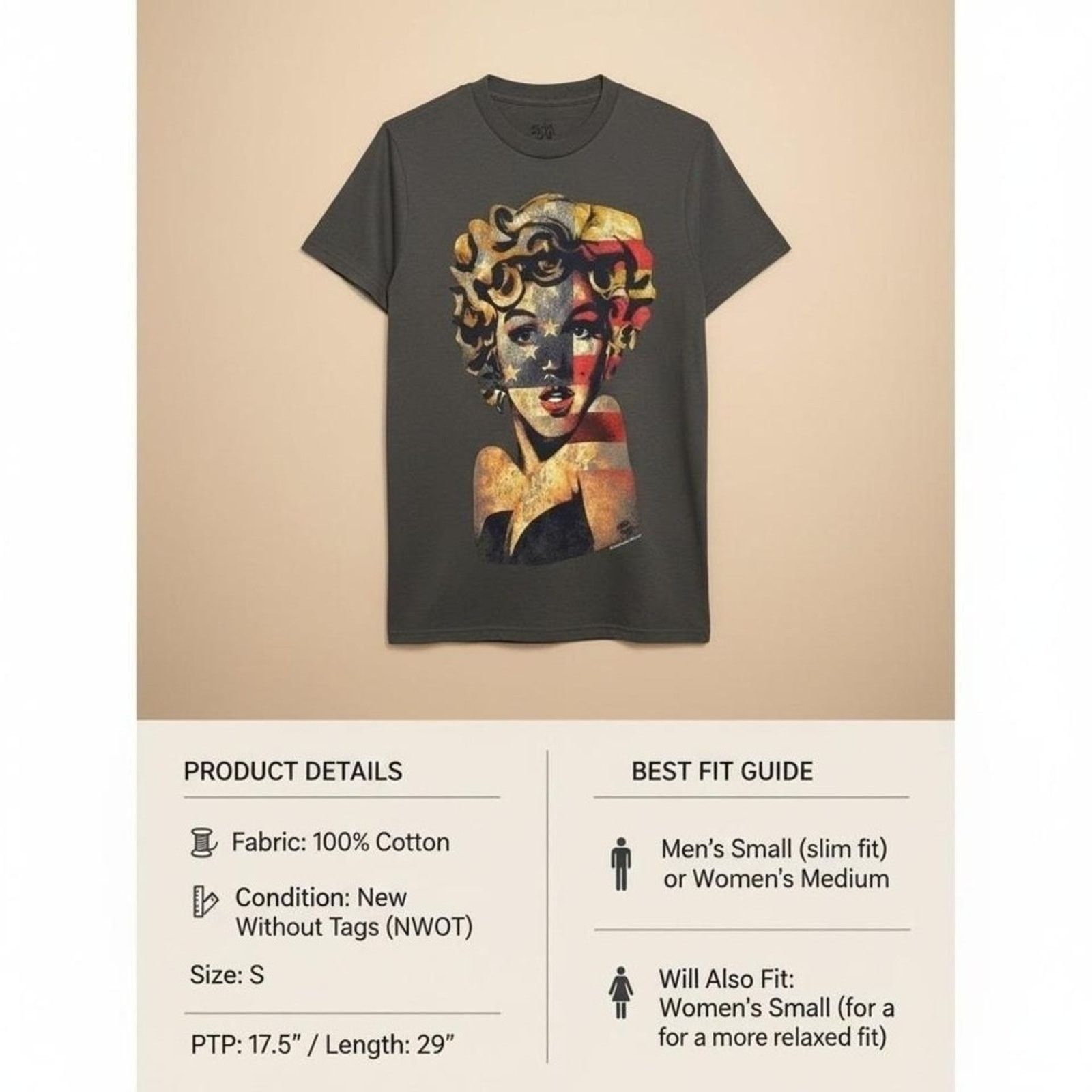 Other Radio Days Marilyn Monroe American Flag Tee Size S NWOT Size US S / EU 44-46 / 1 - 6 Thumbnail