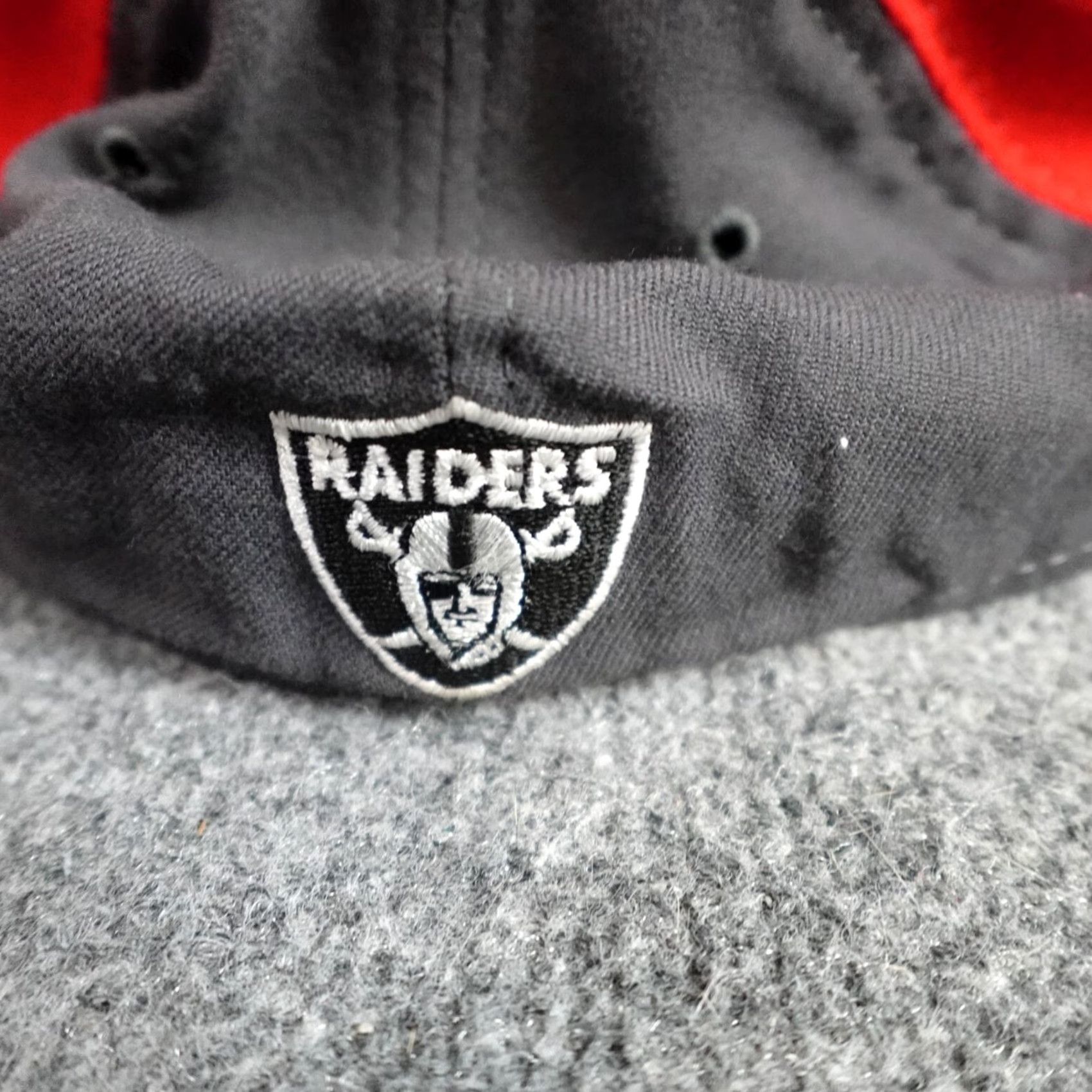 New Era VINTAGE Raiders Hat 7 1/8 Gray 59Fifty New Era 100% Wool Made in USA Men Baseball Cap Retro Wool Gray 7 1/8 Mens Size ONE SIZE - 3 Thumbnail
