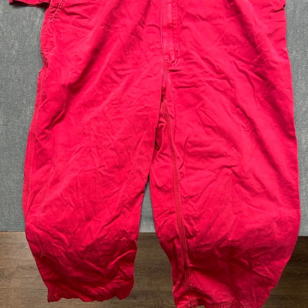 Walls Walls Coveralls Mens 54 Red Cotton Non Stretch Non Insulated Outdoor Workwear Size US 38 / EU 54 - 3 Thumbnail