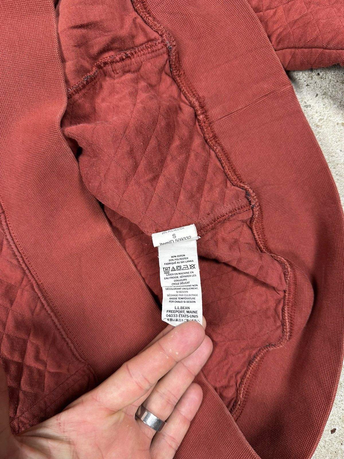 L.L. Bean × Vintage L.L. Bean Quilted Red Sweatshirt Half Button Outdoor Size US S / EU 44-46 / 1 - 12 Thumbnail