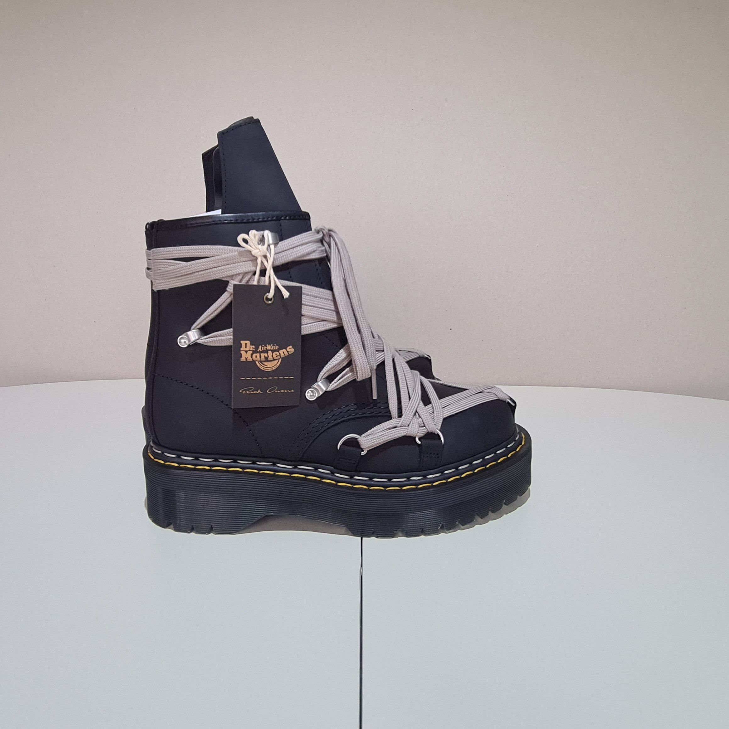 Dr. Martens × Rick Owens Rick Owens Dr. Martens 1460 Quad Sole Megalace Leather Boots Size US 9 / EU 42 - 5 Thumbnail