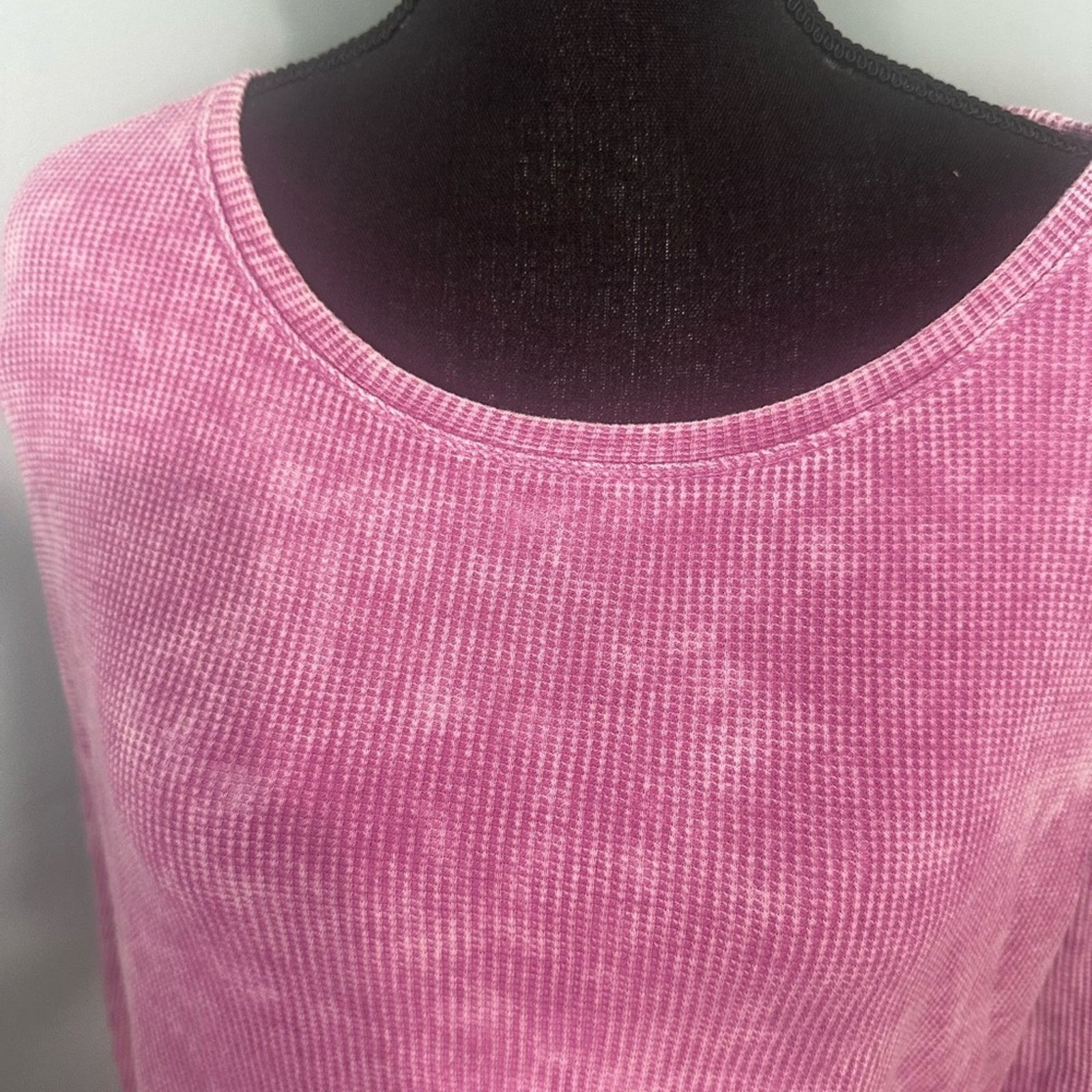 Anthropologie Pilcro Anthropologie Tie Dye Thermal Top-3/4 Sleeves Pink Size M / US 6-8 / IT 42-44 - 3 Thumbnail